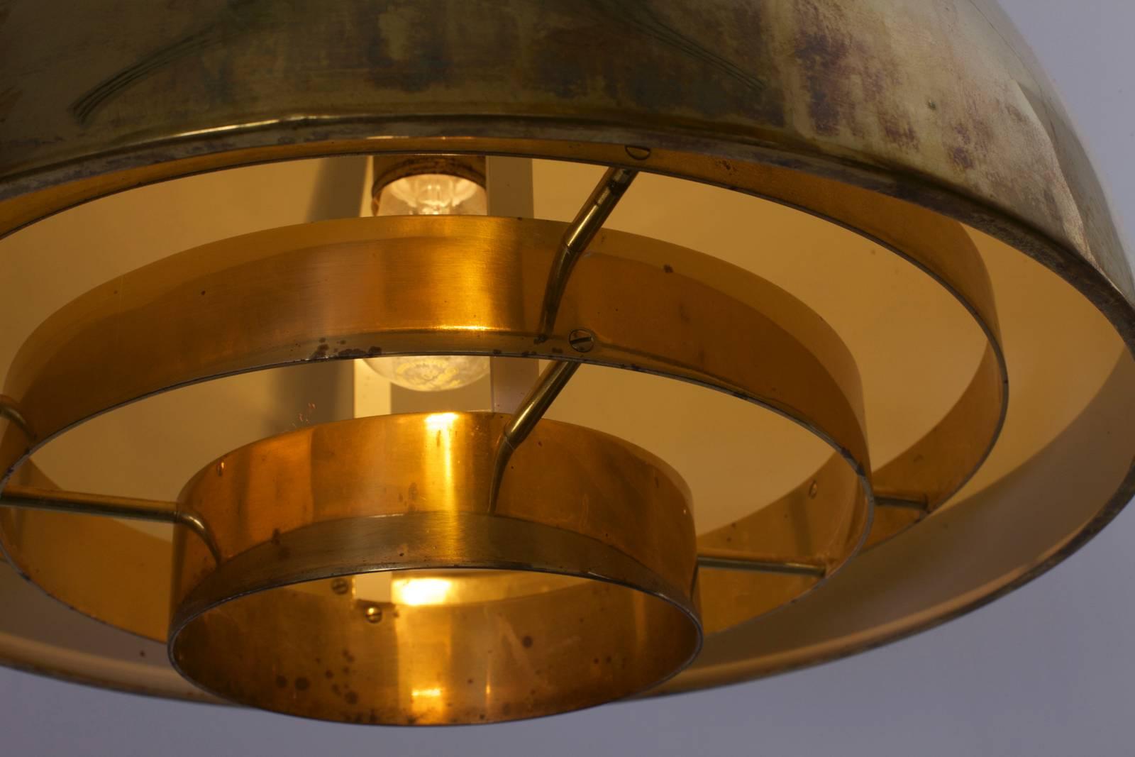 Brass Chandelier or Pendant Light by Vereinigte Werkstätten München In Good Condition In Berlin, BE