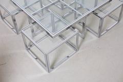 Huge Coffee Table in Full Chrome with Four Nesting Tables by Maison Charles