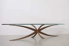 Rare and Huge Bronze Coffee Table by Michel Mangematin