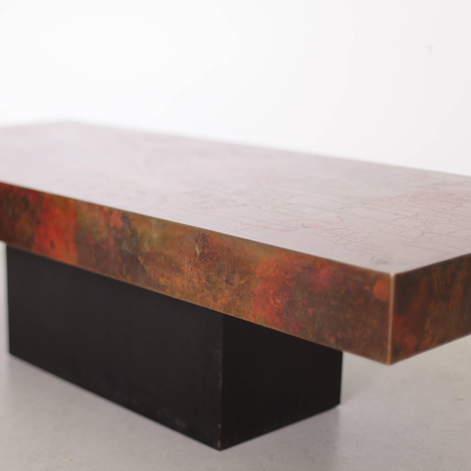 German Exceptional Huge and Very Rare Copper Coffee Table by Bernhard Rohne