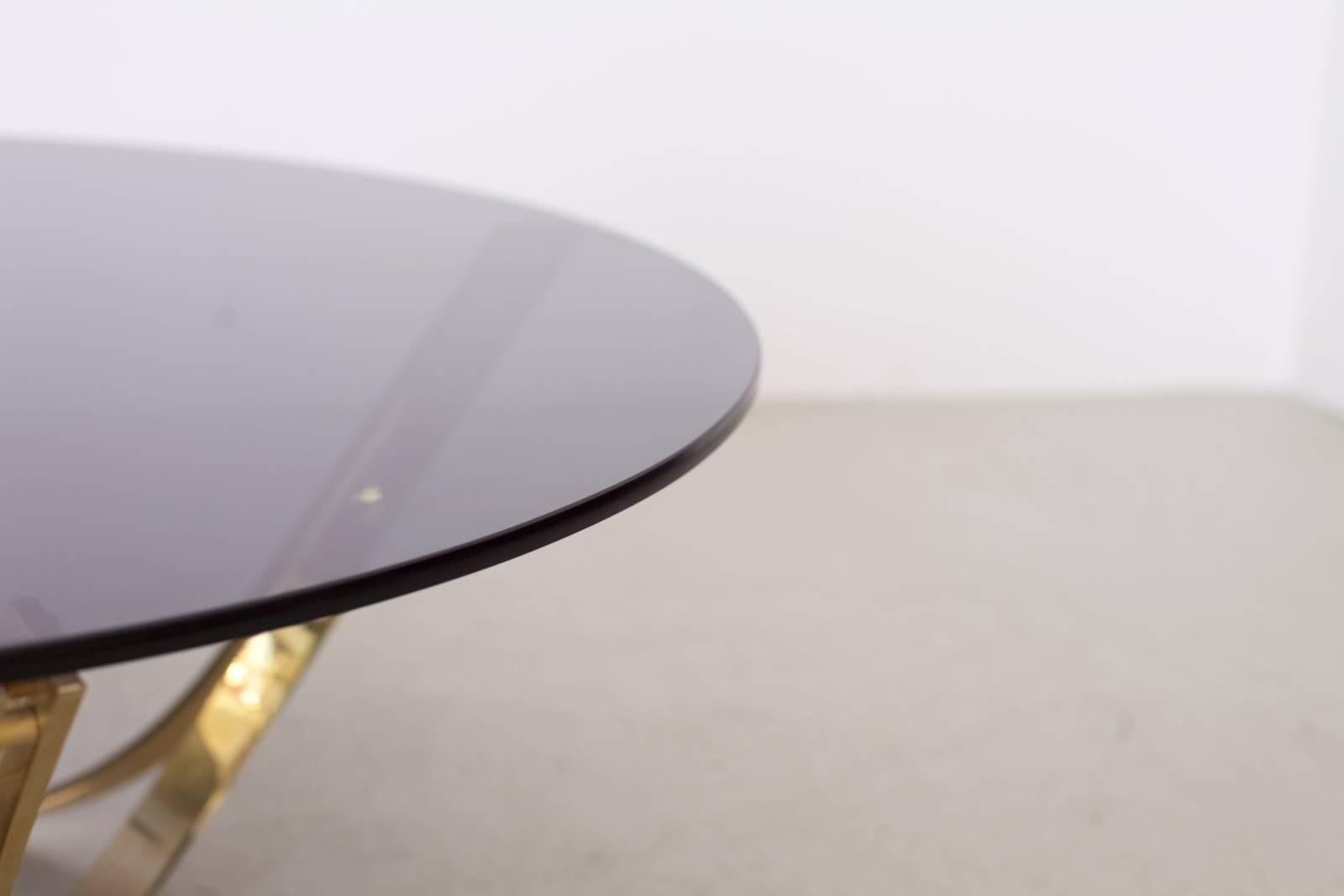 Brass and Smoked Glass Coffee Table by Tri-Mark, circa, 1971 1
