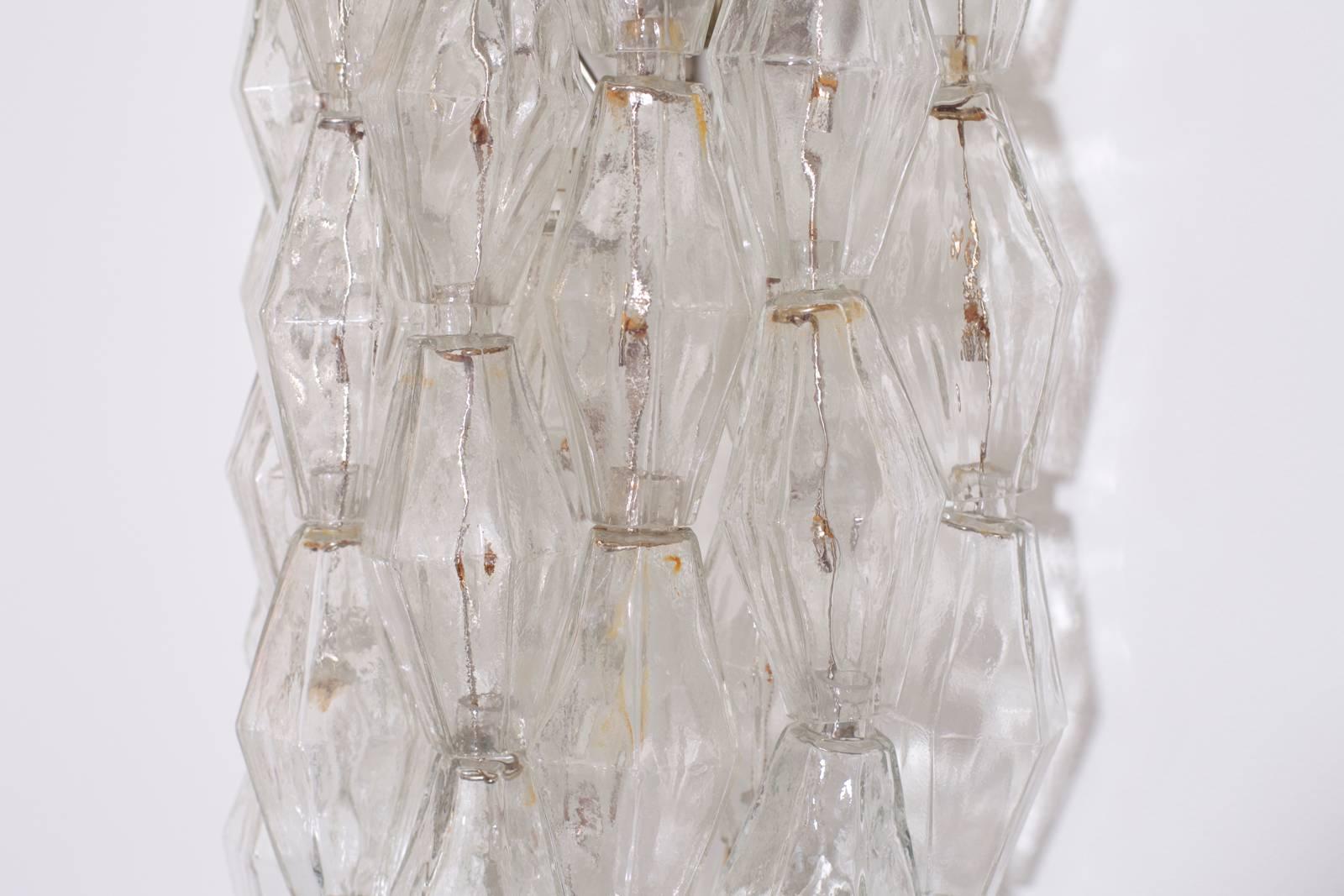 Mid-Century Modern Set of Three Early Venini Polyhedral Glass Wall Lights by Carlo Scarpa Poliedri