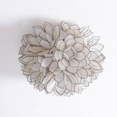 Pair of Capiz Mother of Pearl Shell Wall Lamp or Flush Mount by Rausch