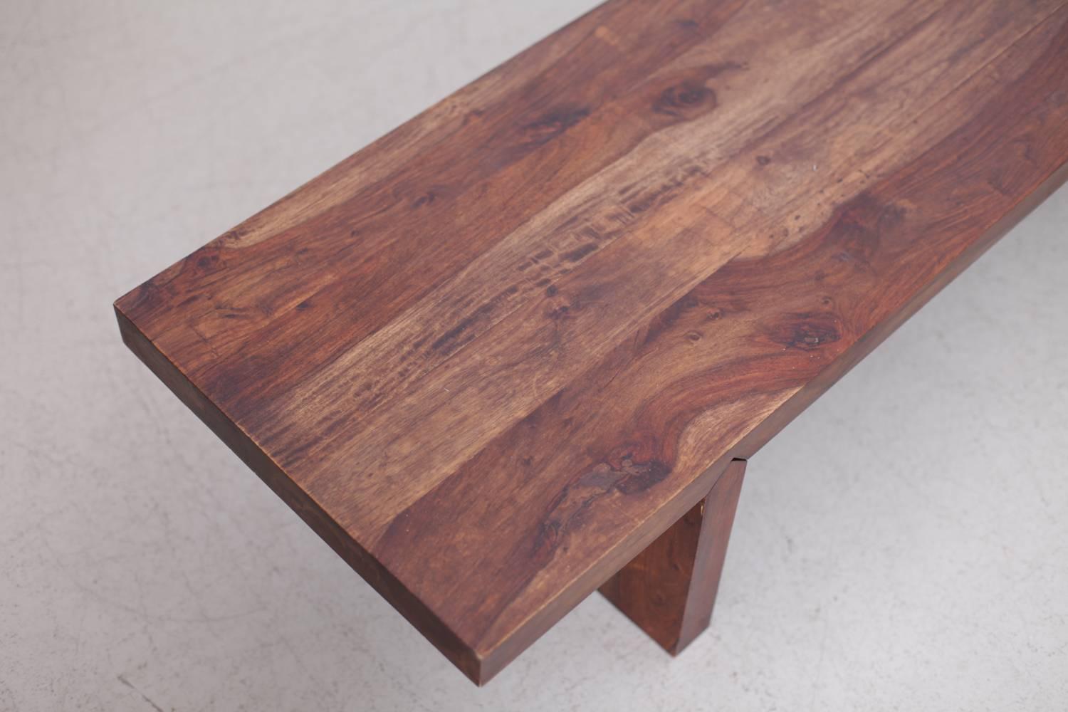 Mid-Century Modern Très grand banc ou table basse français avec connecteurs en bois en vente