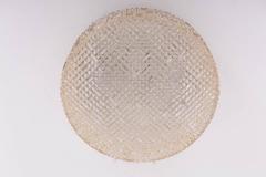 Large Glass Flush Mount or Sconce in Crystal Design by Glashütte Limburg