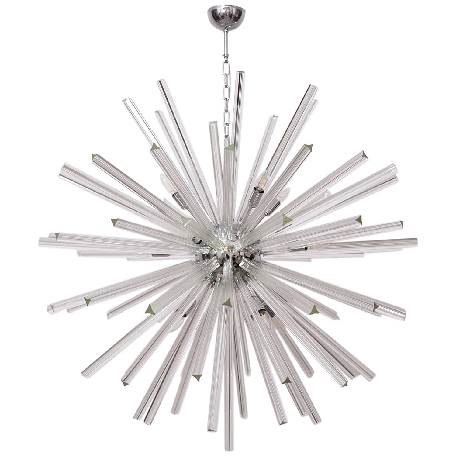 Extraordinary Huge Murano Glass Sputnik Chandelier in the Manner of Venini For Sale