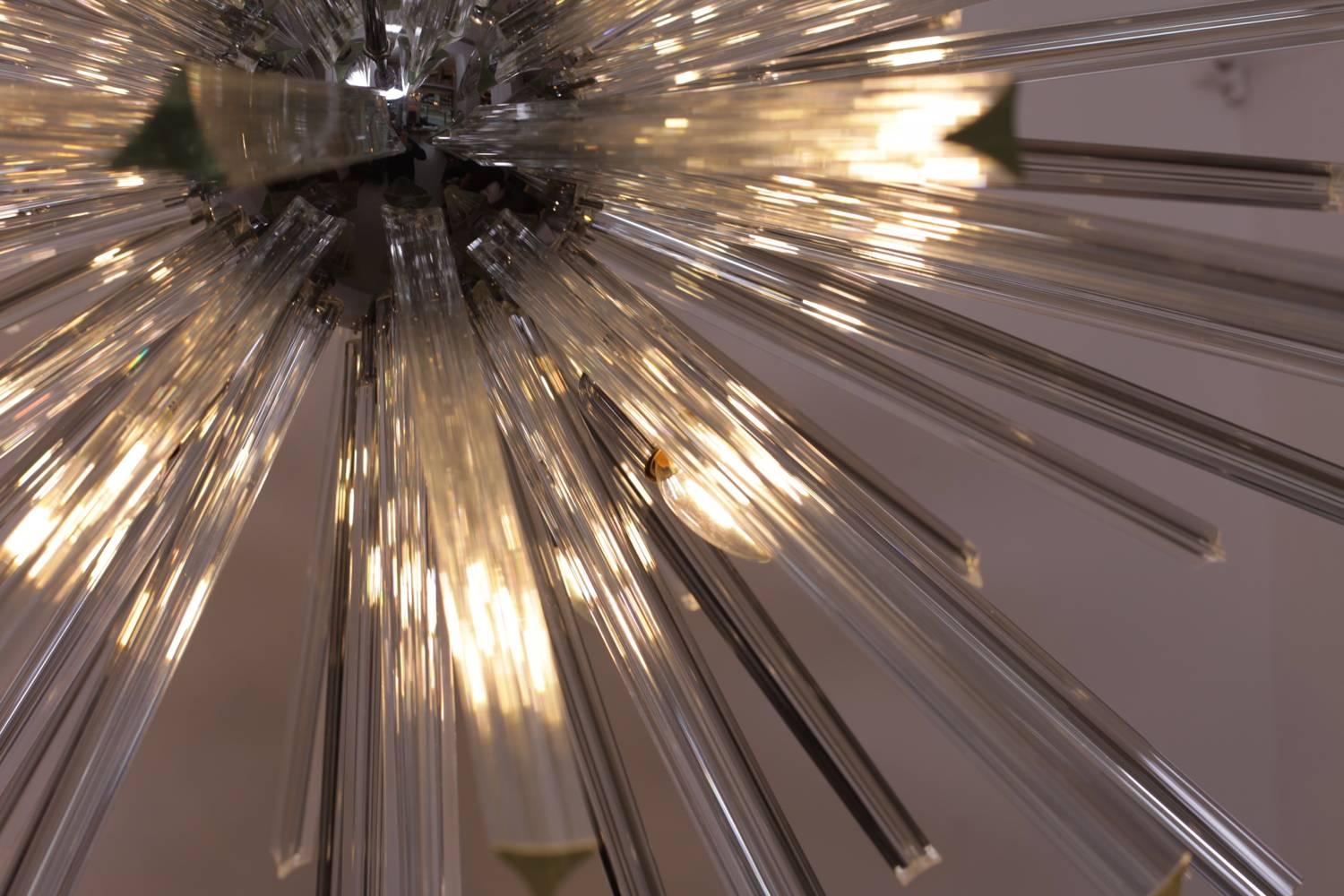 20ième siècle Extraordinaire lustre Spoutnik en verre de Murano à la manière de Venini en vente