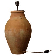 Handgedrehte türkische Keramik-Tischlampe 20. Jahrhundert antik