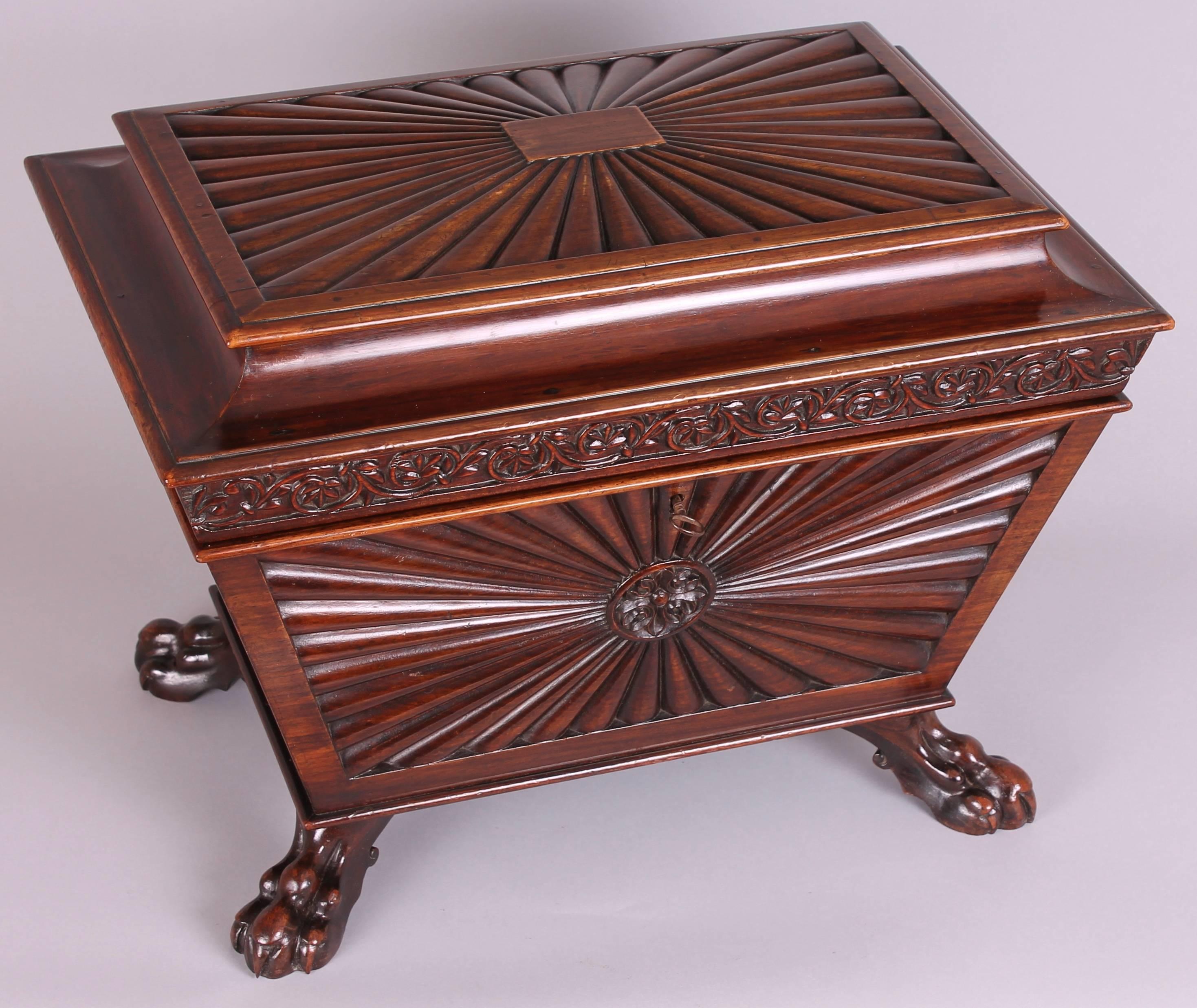 George IV Period Rosewood Casket In Good Condition For Sale In Cambridge, GB