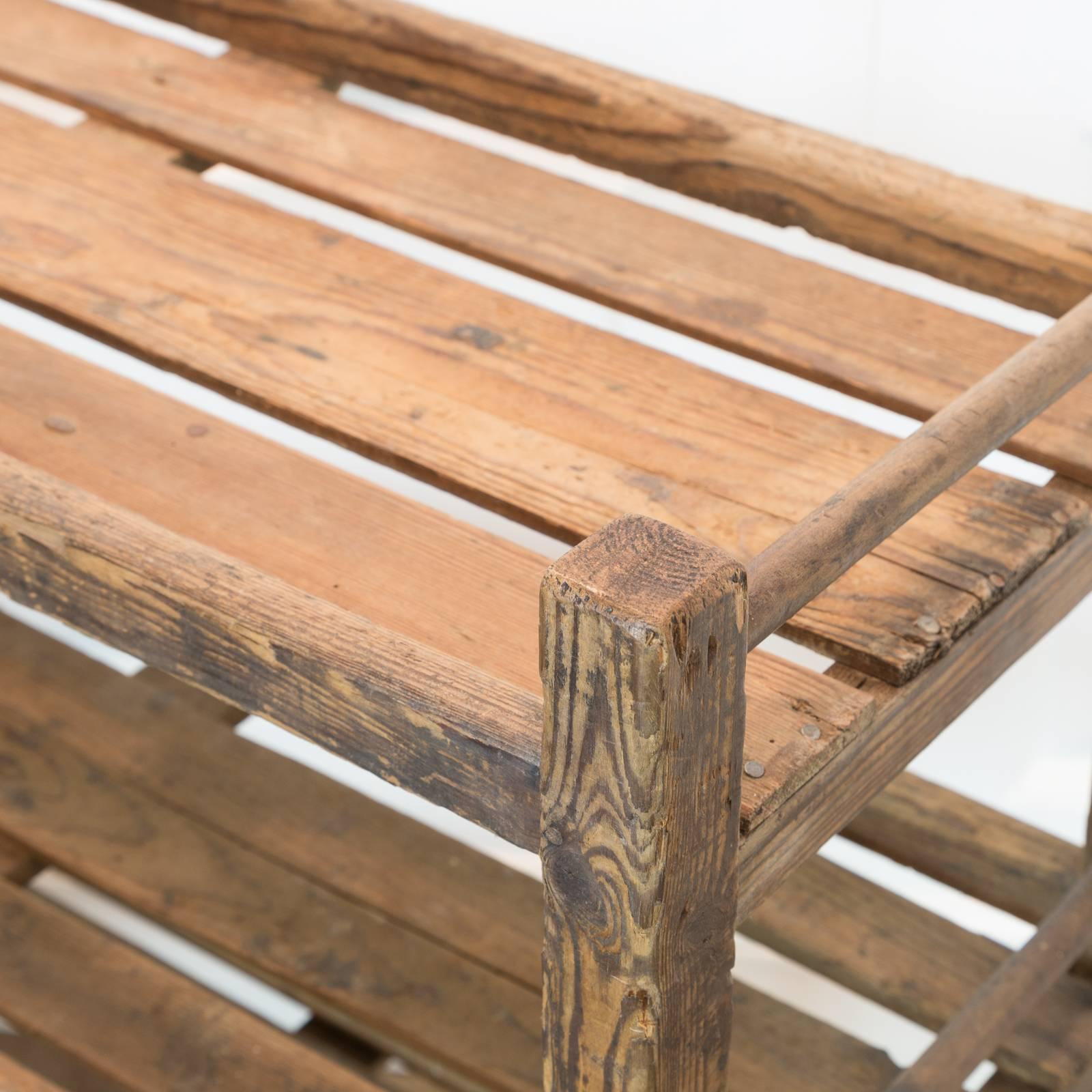 Rustic French Pine Shoe Rack In Distressed Condition In London, GB