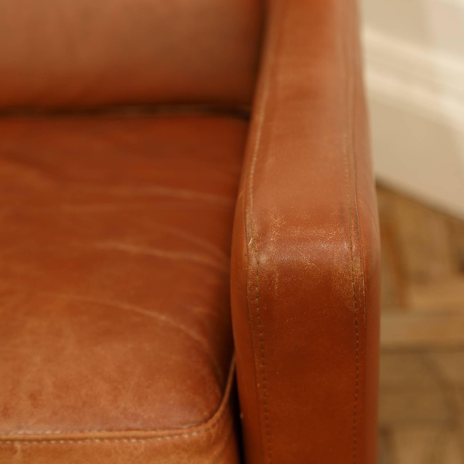 1960s Cognac Leather Sofa after Børge Mogensen, 2213 1