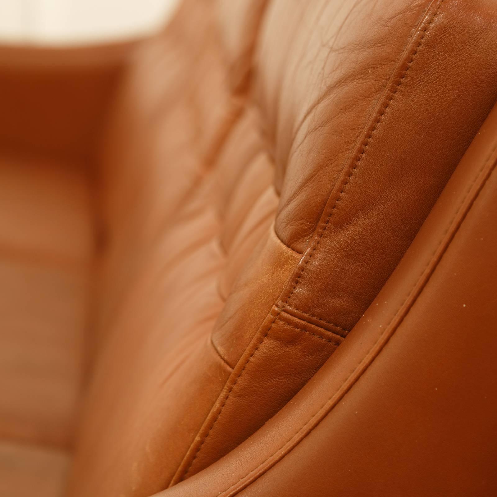 Mid-20th Century 1960s Cognac Leather Sofa after Børge Mogensen, 2213