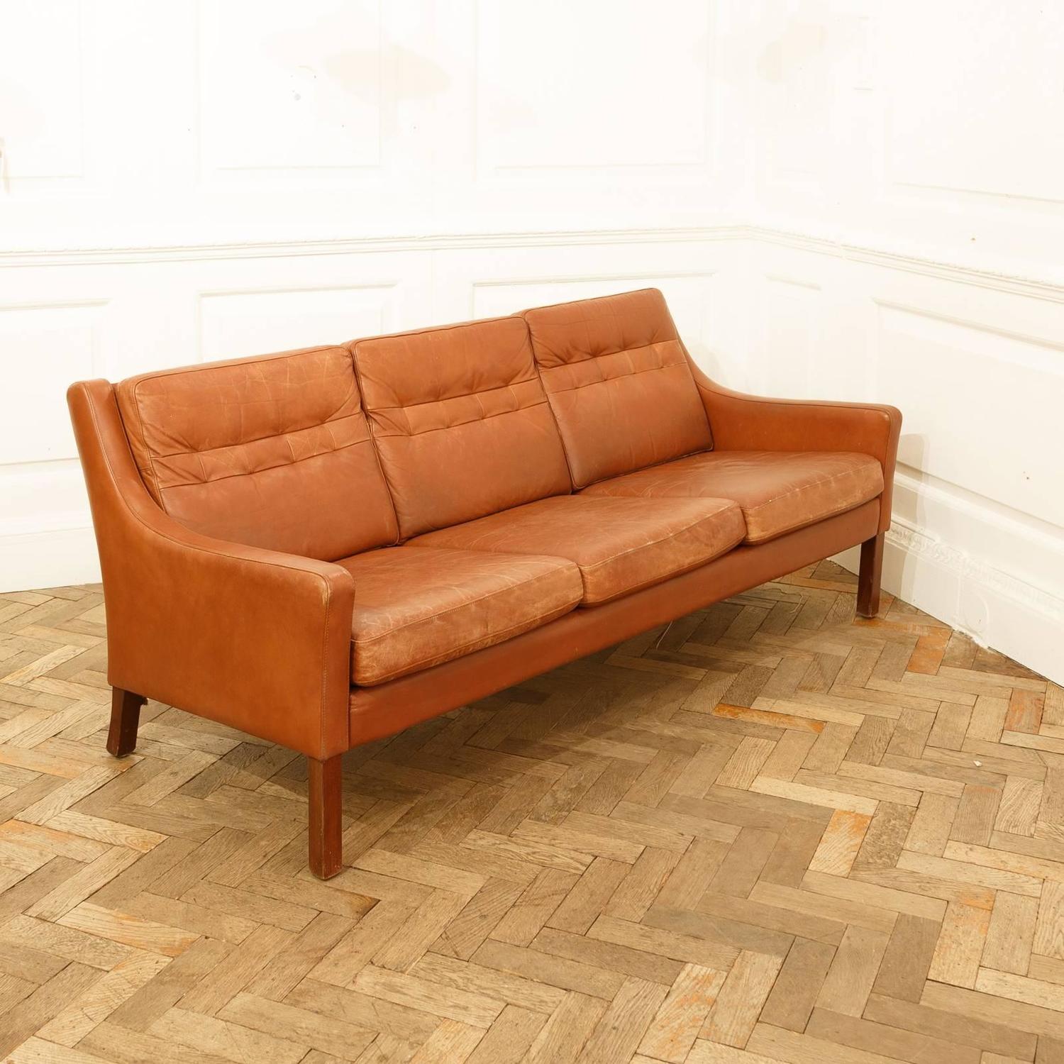Cognac Leather Sofa george smith cognac leather sofa at 1stdibs