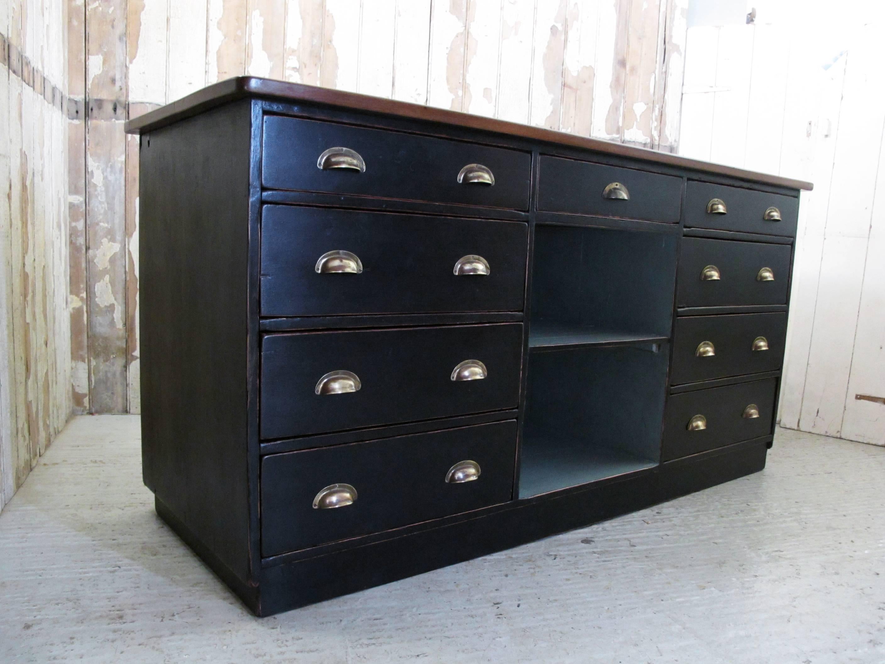 Edwardian Shop Counter with Drawers, circa 1910, Ex. West-Country Chemist In Good Condition In London, GB