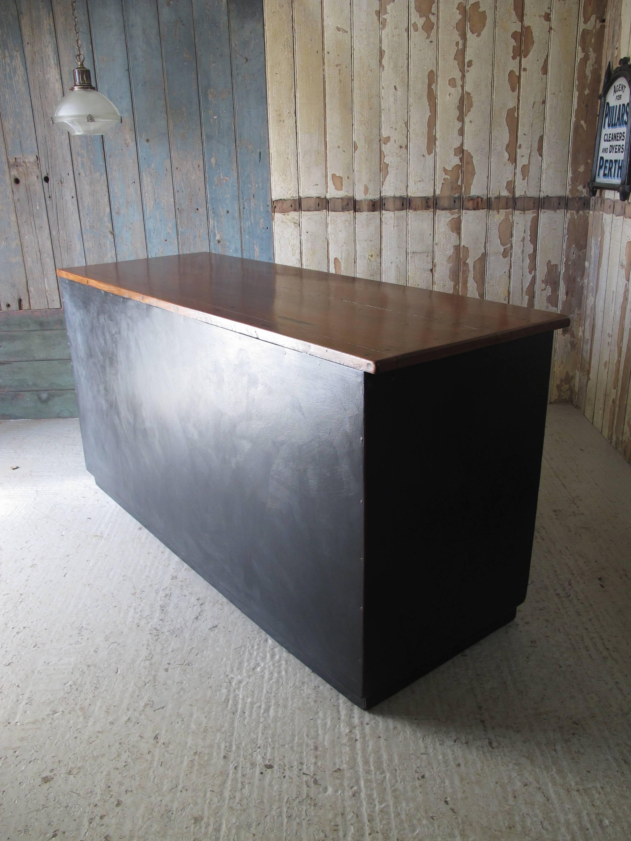 Brass Edwardian Shop Counter with Drawers, circa 1910, Ex. West-Country Chemist