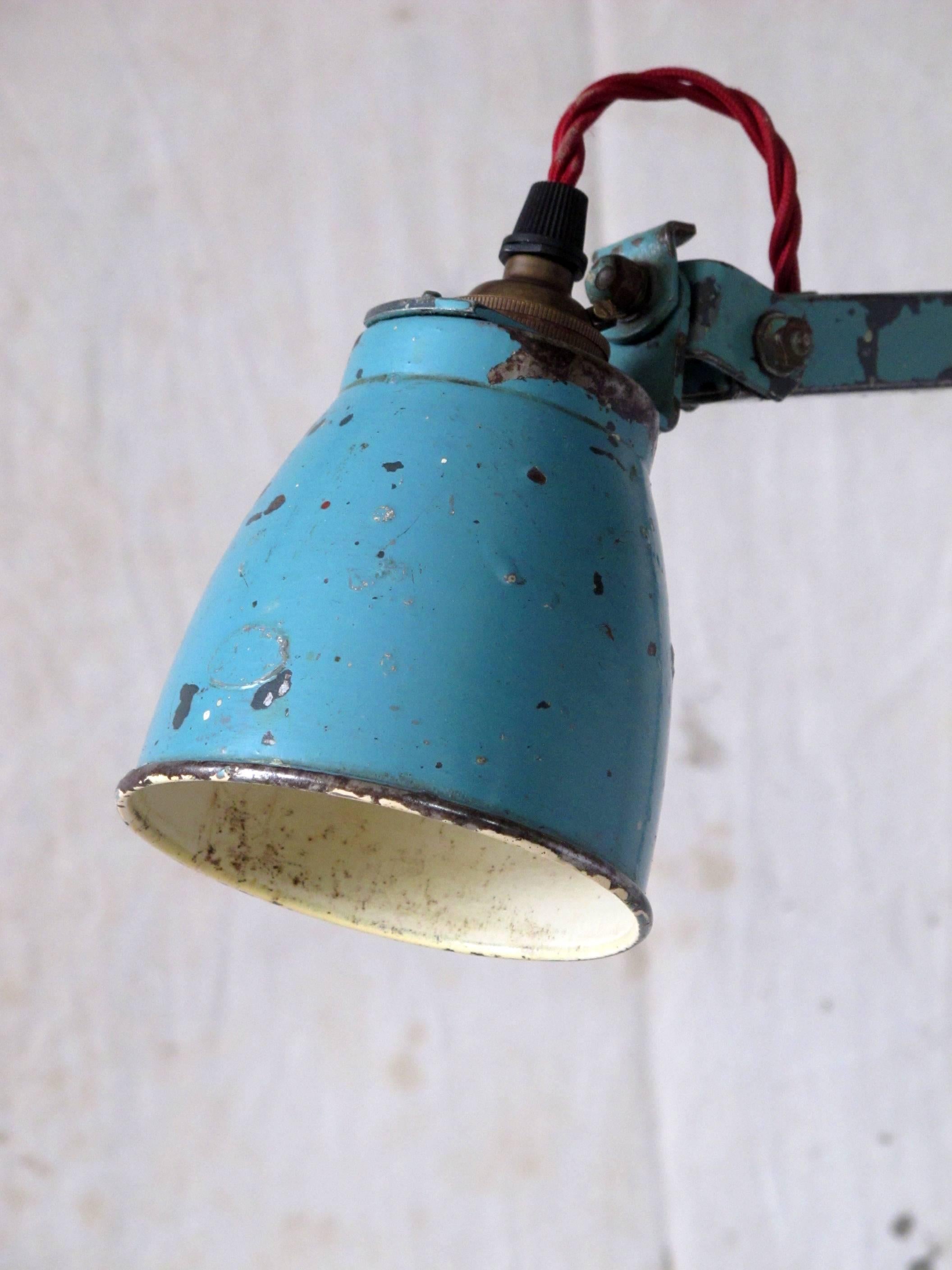 British Vintage Memlite Industrial Work Lamp