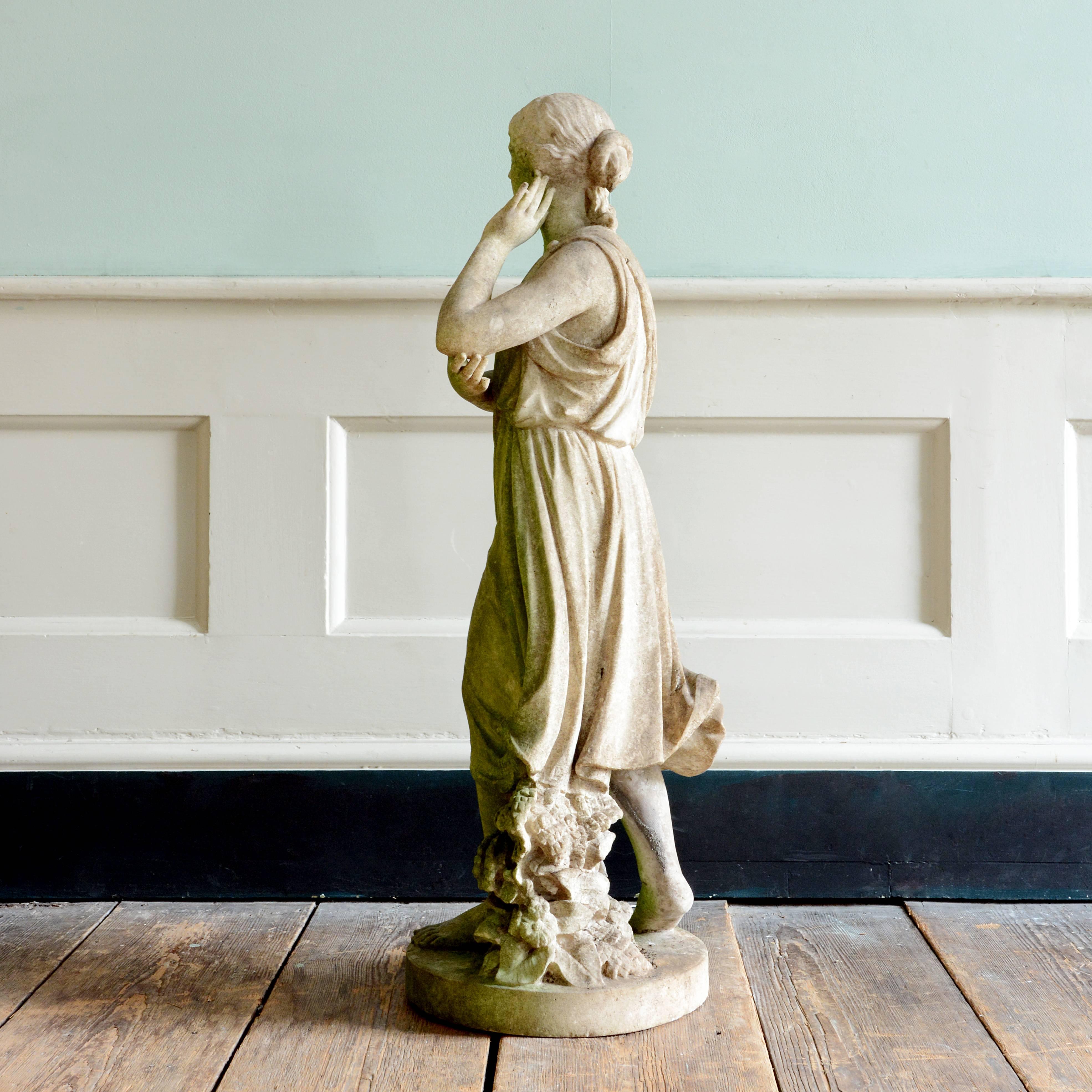 Anglais statue d'Echo en marbre du 19ème siècle