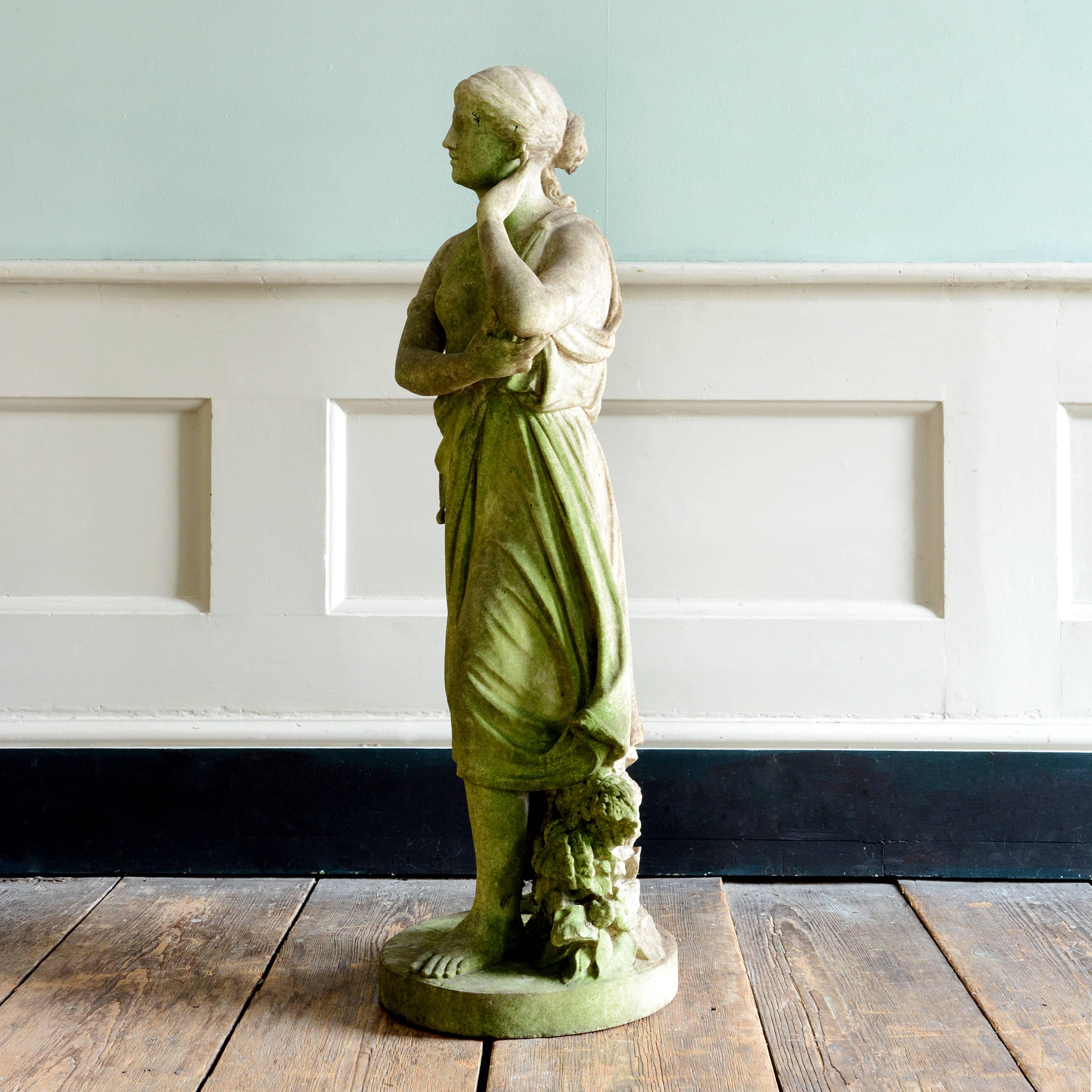 Statue d'Echo en marbre sculpté datant de la fin du XIXe siècle:: signée 