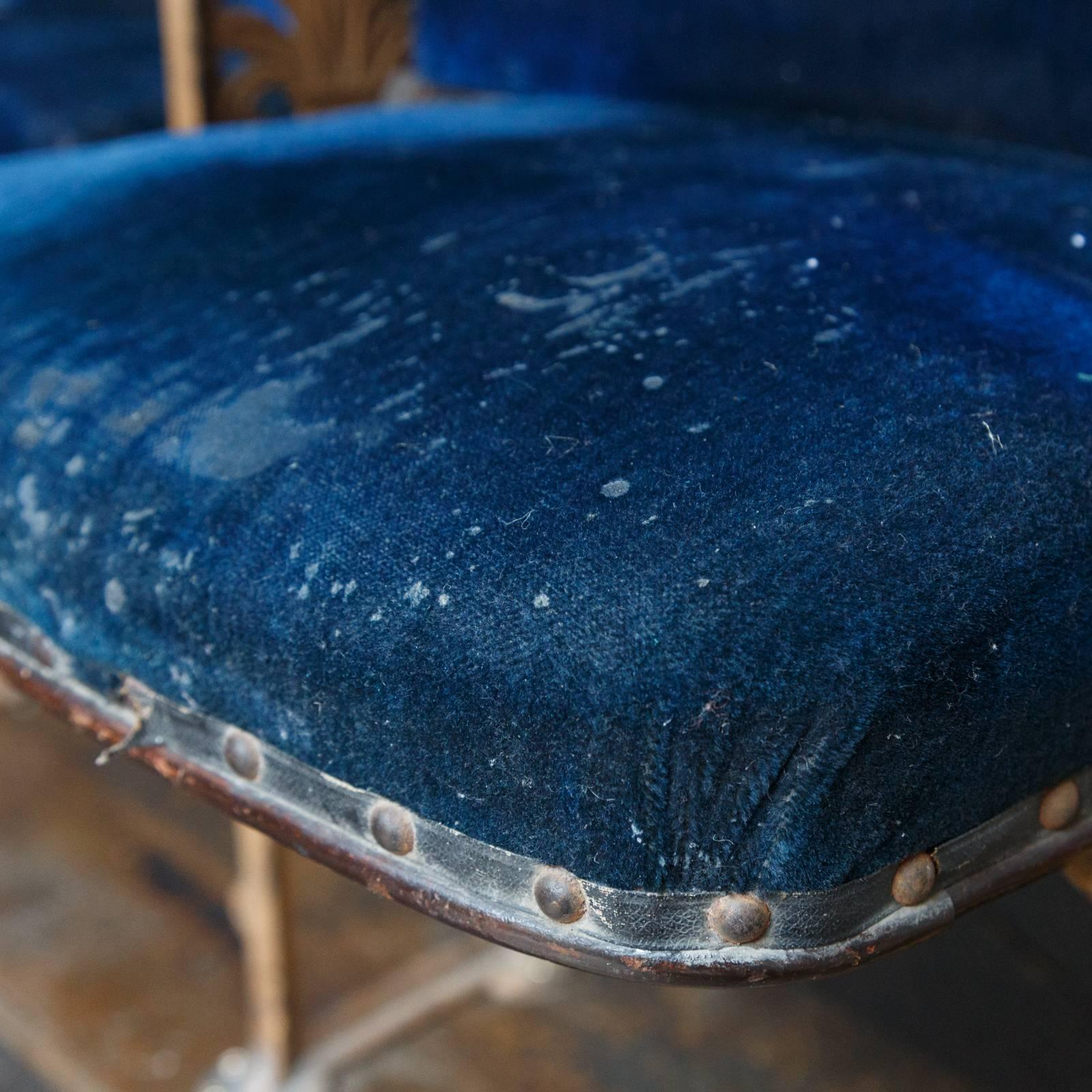 Distressed Blue Velvet Cinema Seats 1