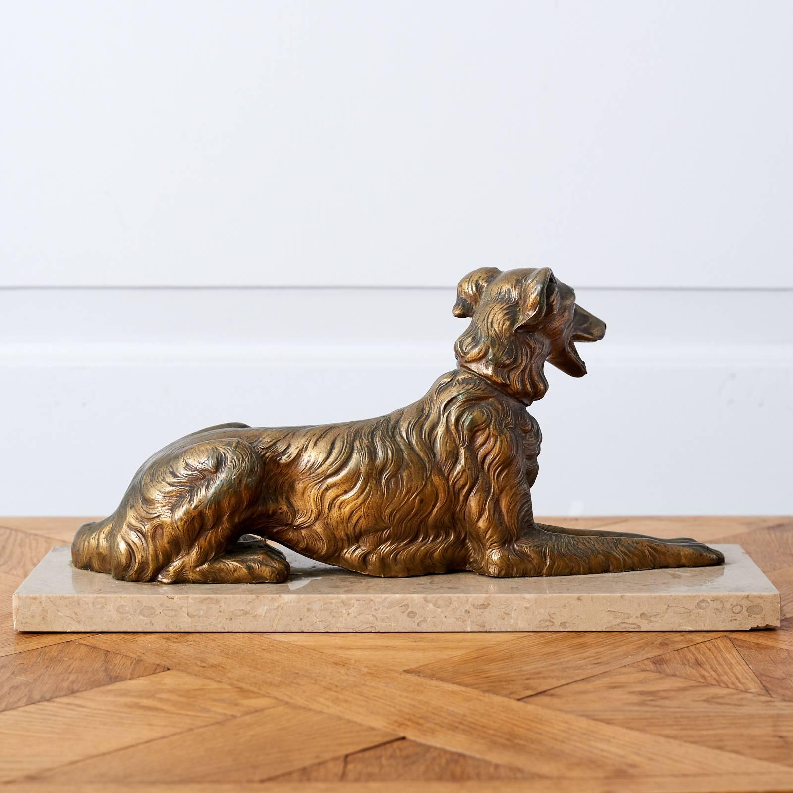 Bronze Lurcher on Marble Base In Excellent Condition In London, GB