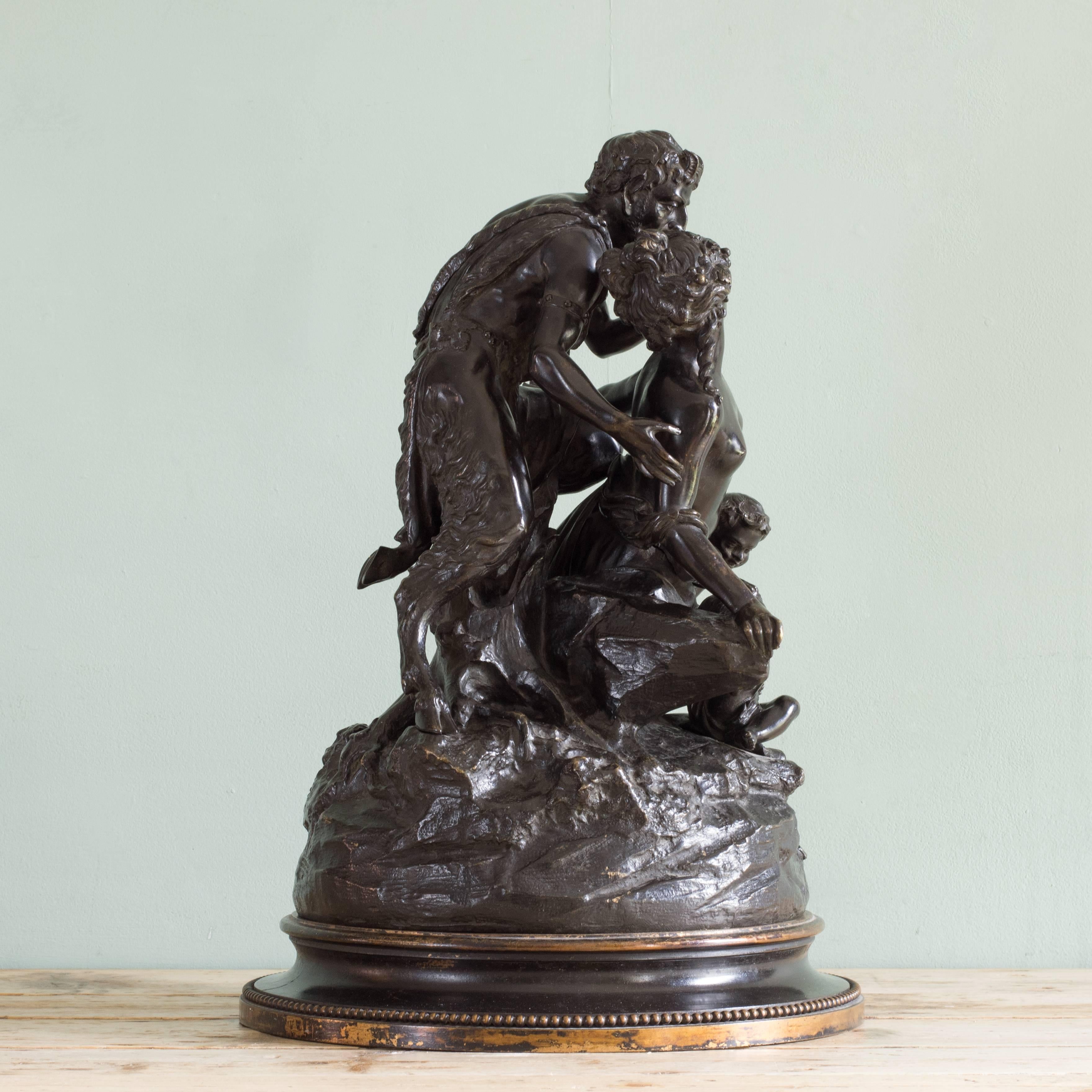 bronze satyr statue