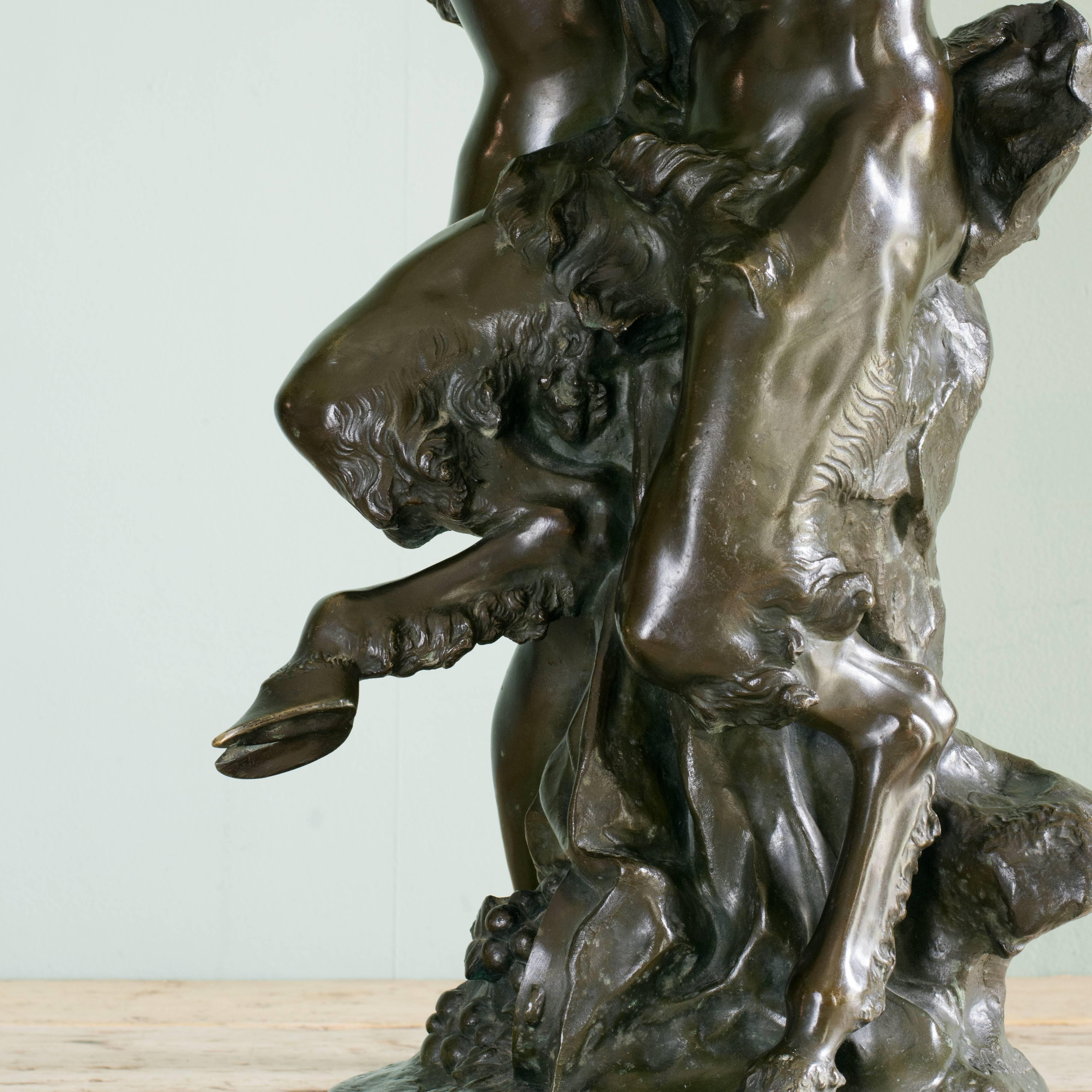 Bronze Sculpture of a Satyr with Bacchante, after Claude Michel 'Clodion' 4