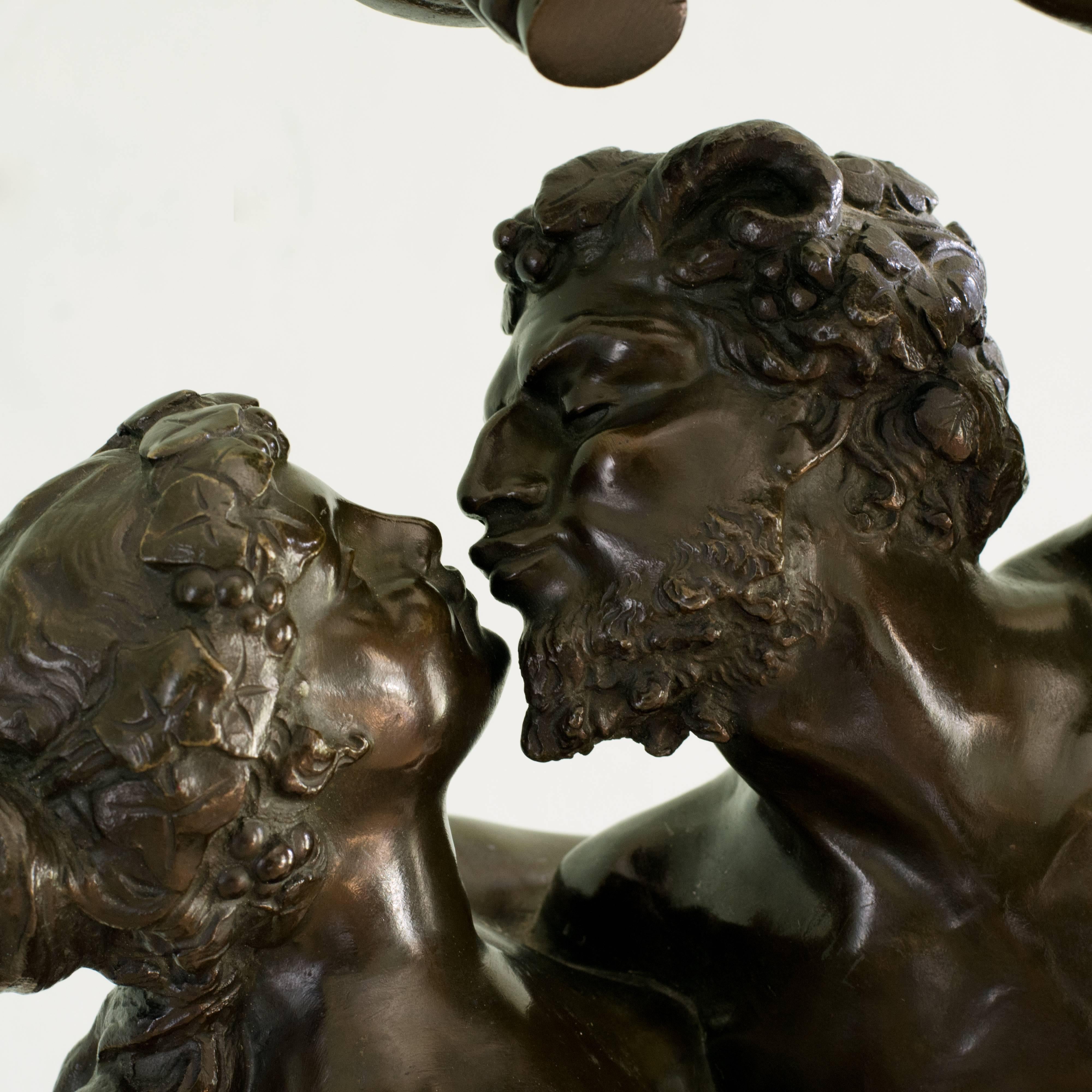 Bronze Sculpture of a Satyr with Bacchante, after Claude Michel 'Clodion' 5