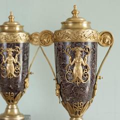 French Neo-Classical Style Marble Cassolettes