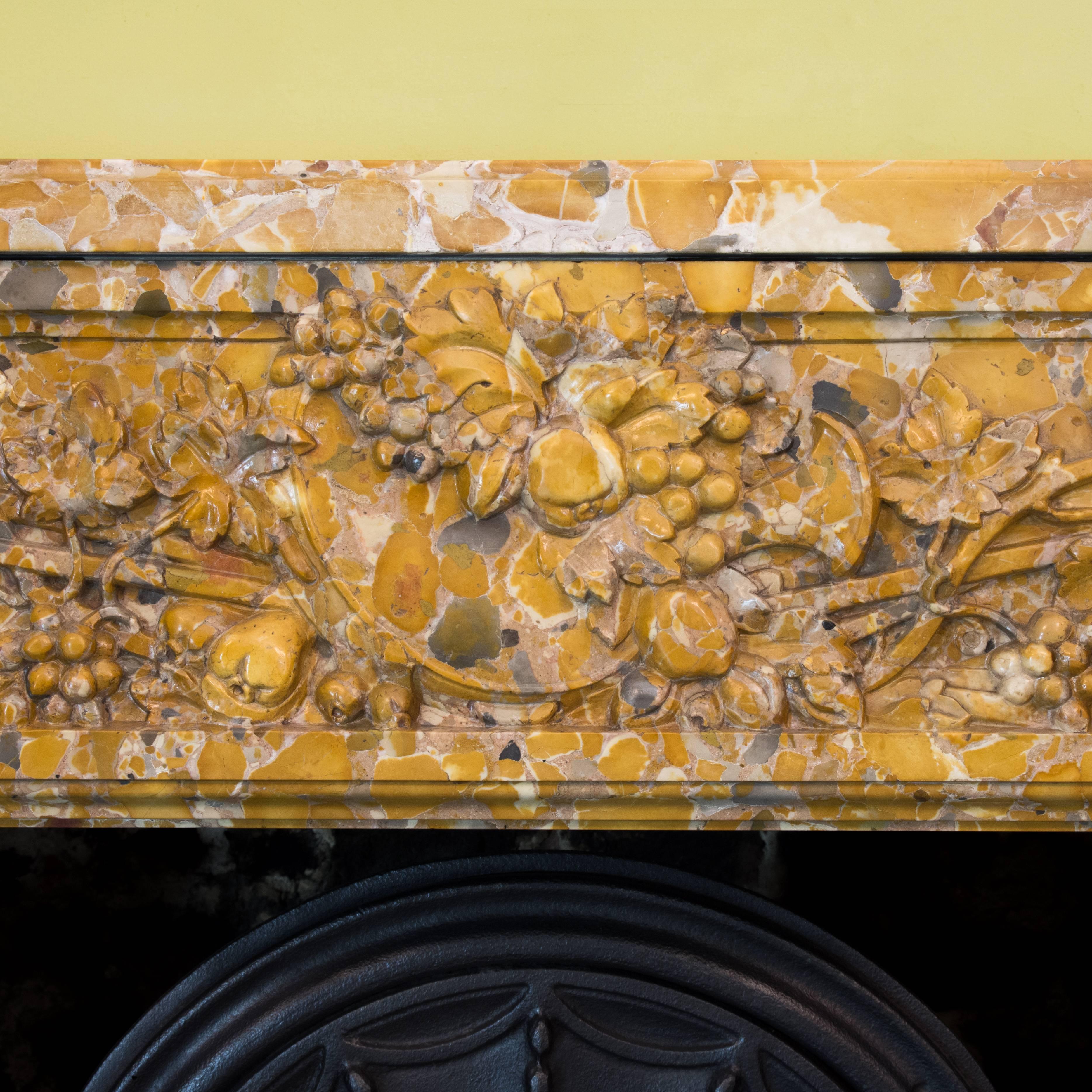 breche d'alep marble chimneypiece