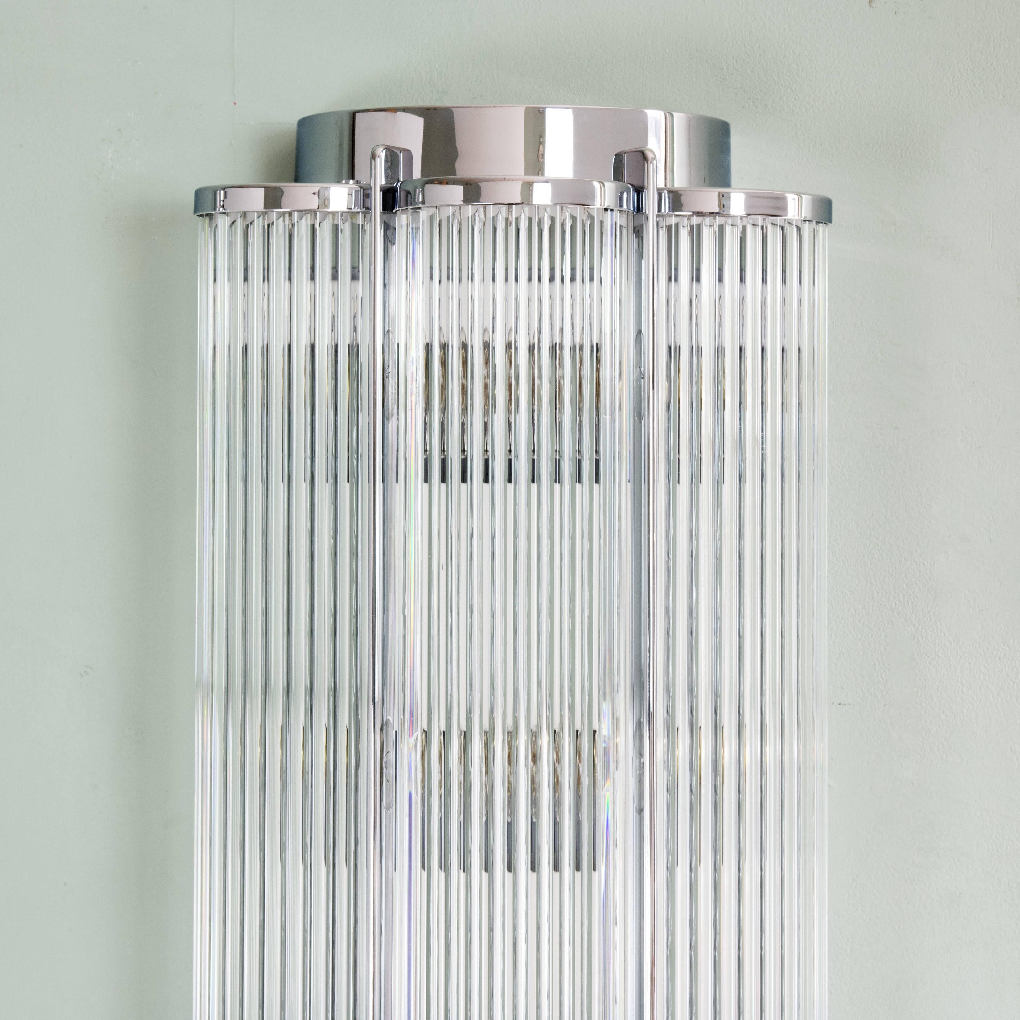 LASSCO Art Deco Wall Lights 'Chrome' In New Condition In London, GB