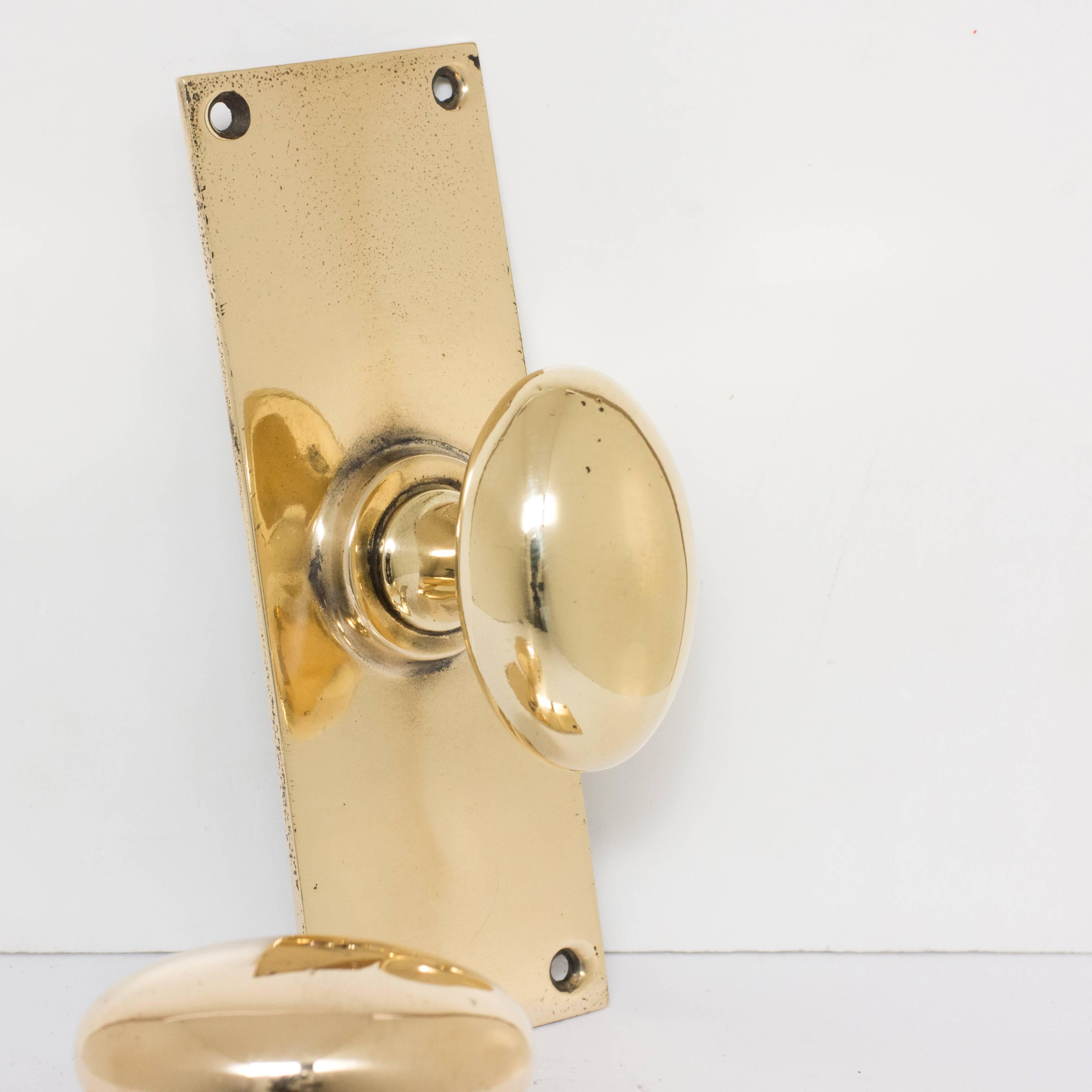 British 1920s Brass Door Knobs