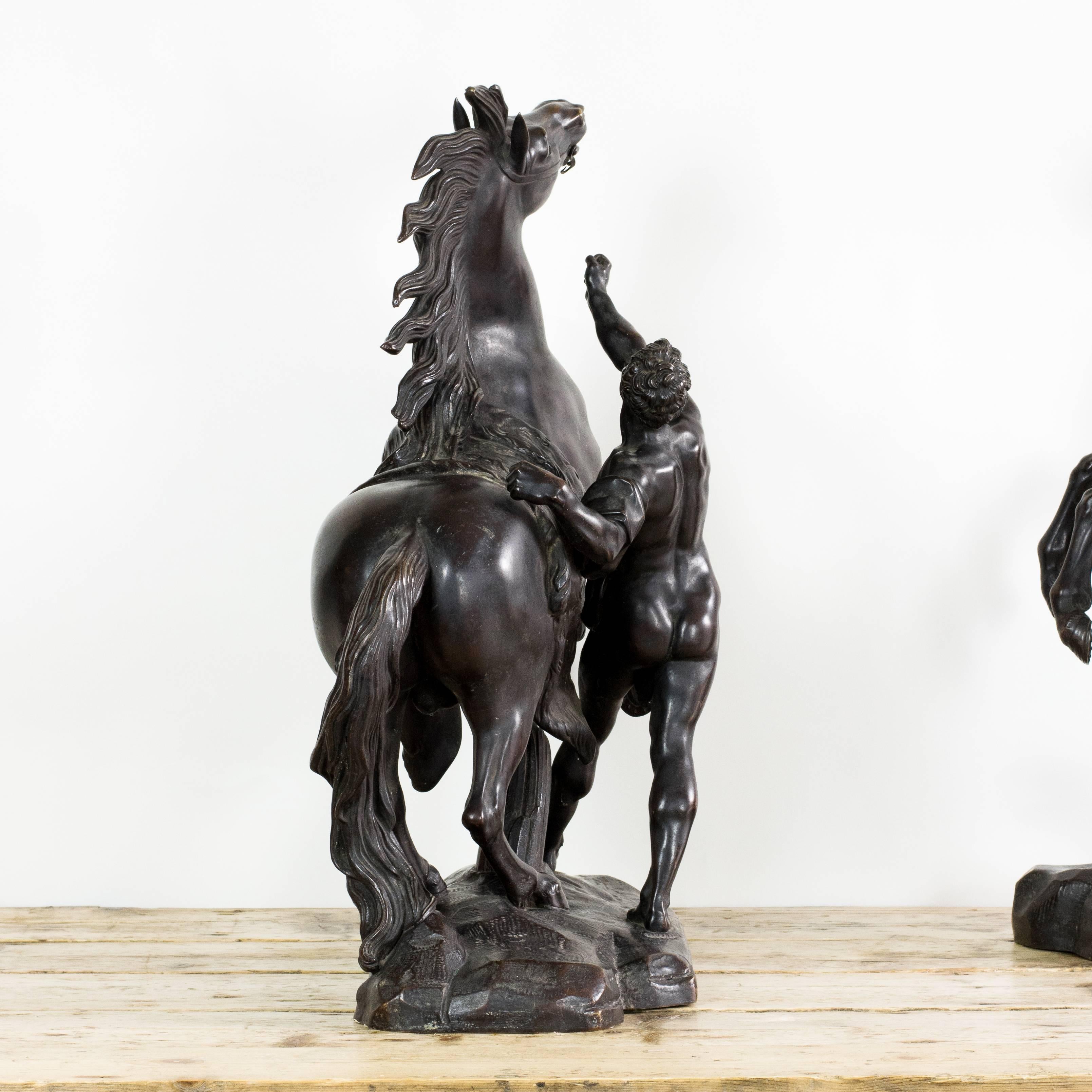 Paire de chevaux de Marly en bronze 2