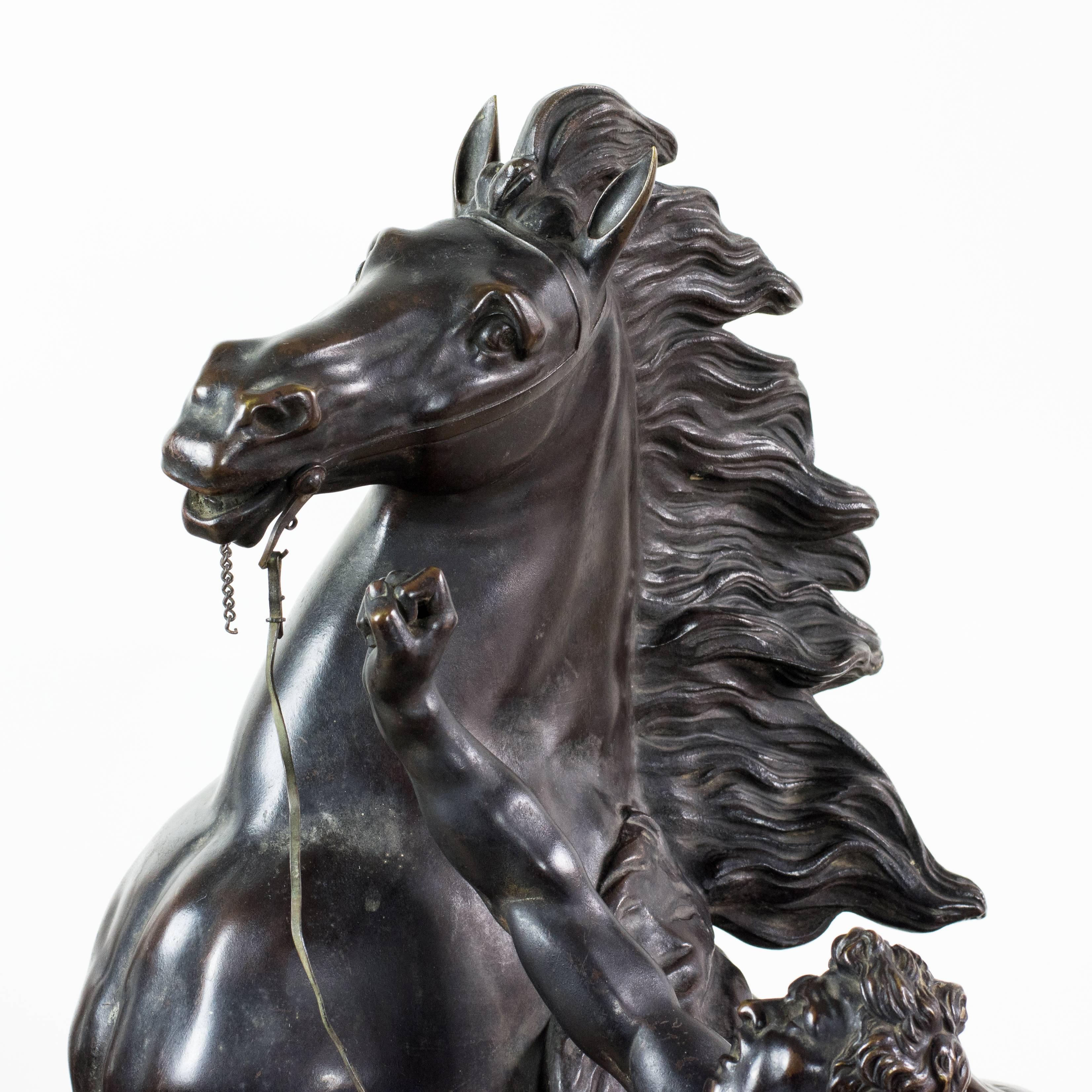 XIXe siècle Paire de chevaux de Marly en bronze