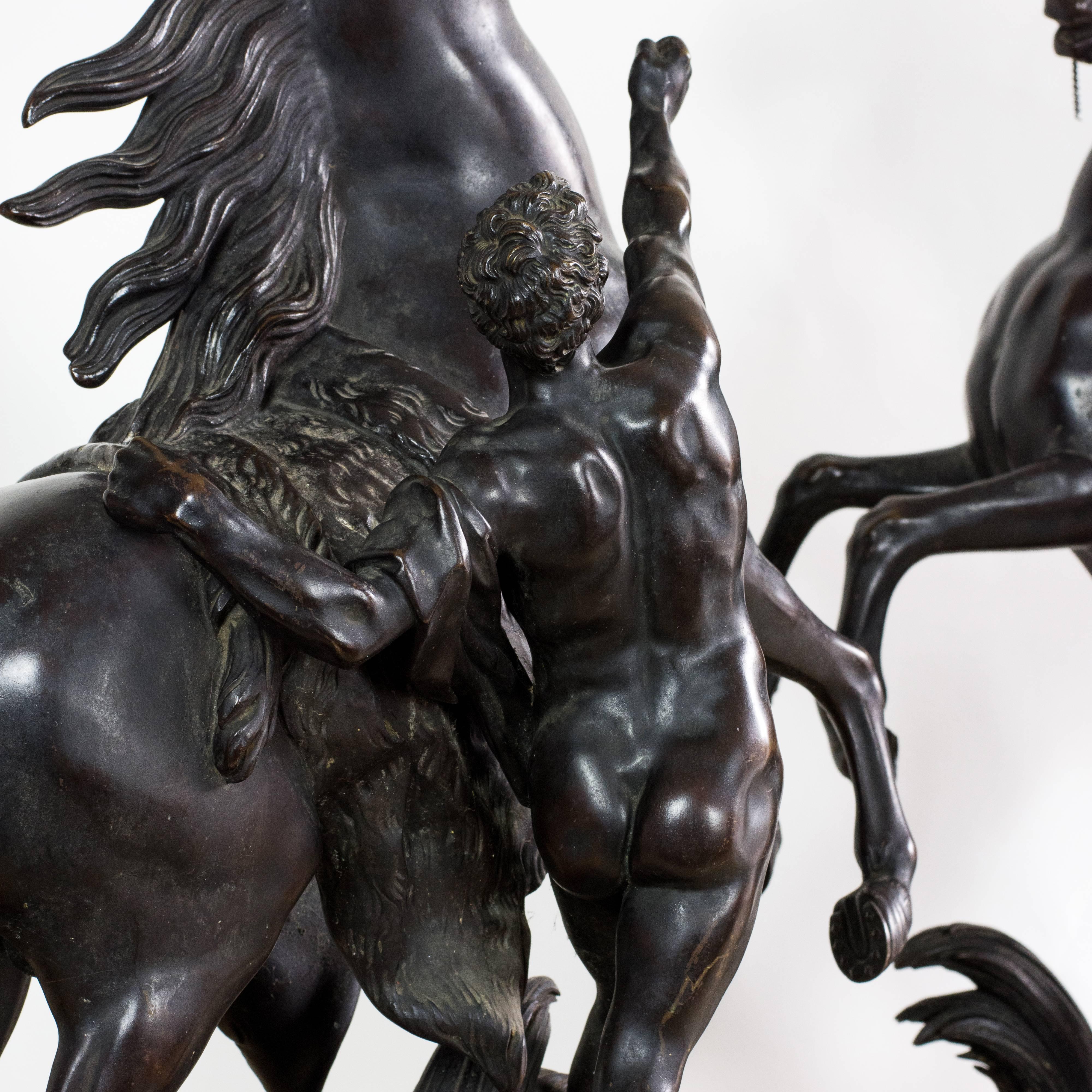 Paire de chevaux de Marly en bronze 1