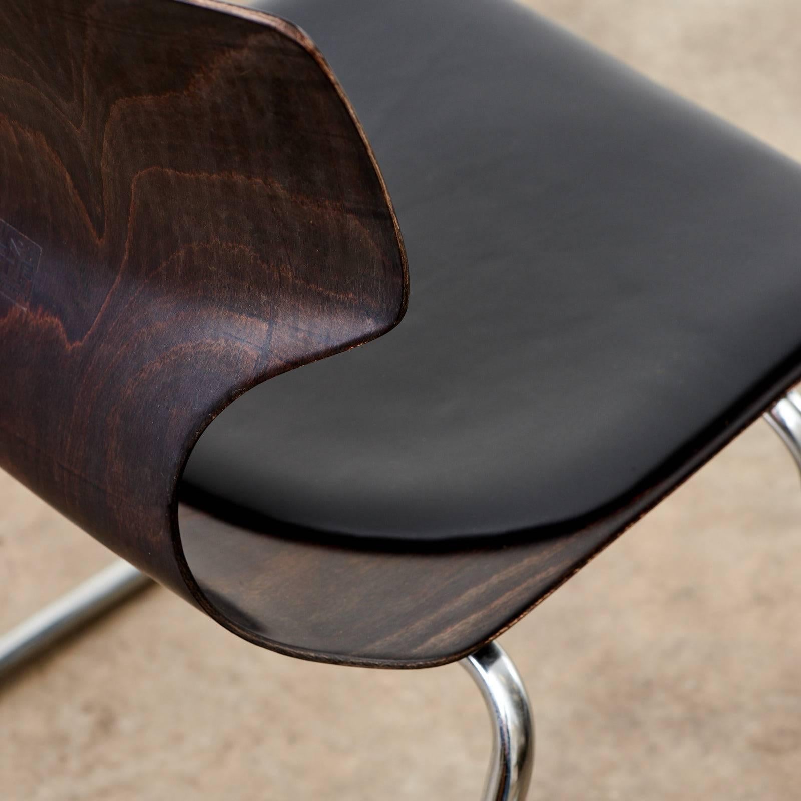 20th Century 1960s Flötotto Pagwood and Leather Dining Chair