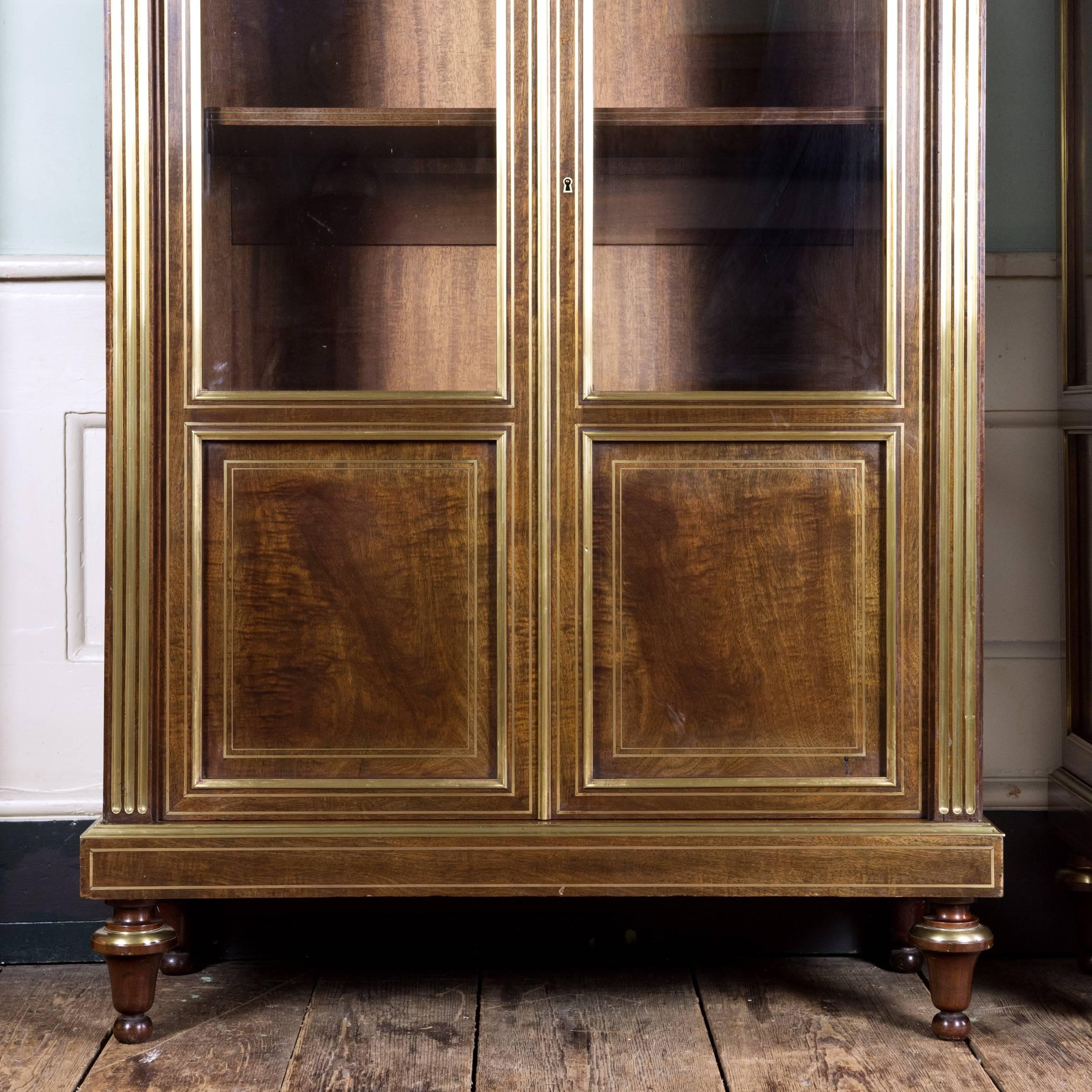 Pair of French Mahogany Vitrines 2