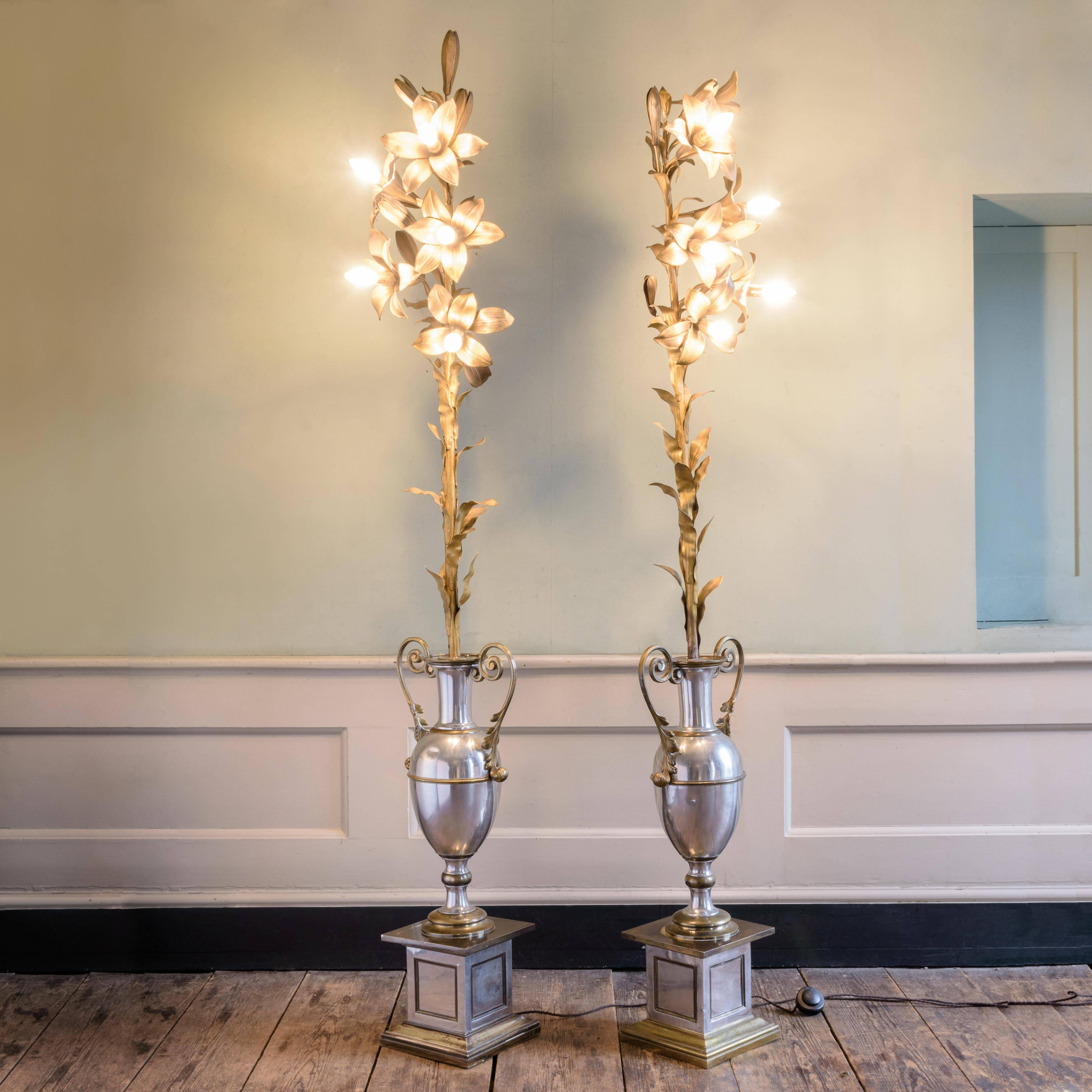 Unique Pair of French Floor Lamps For Sale 4