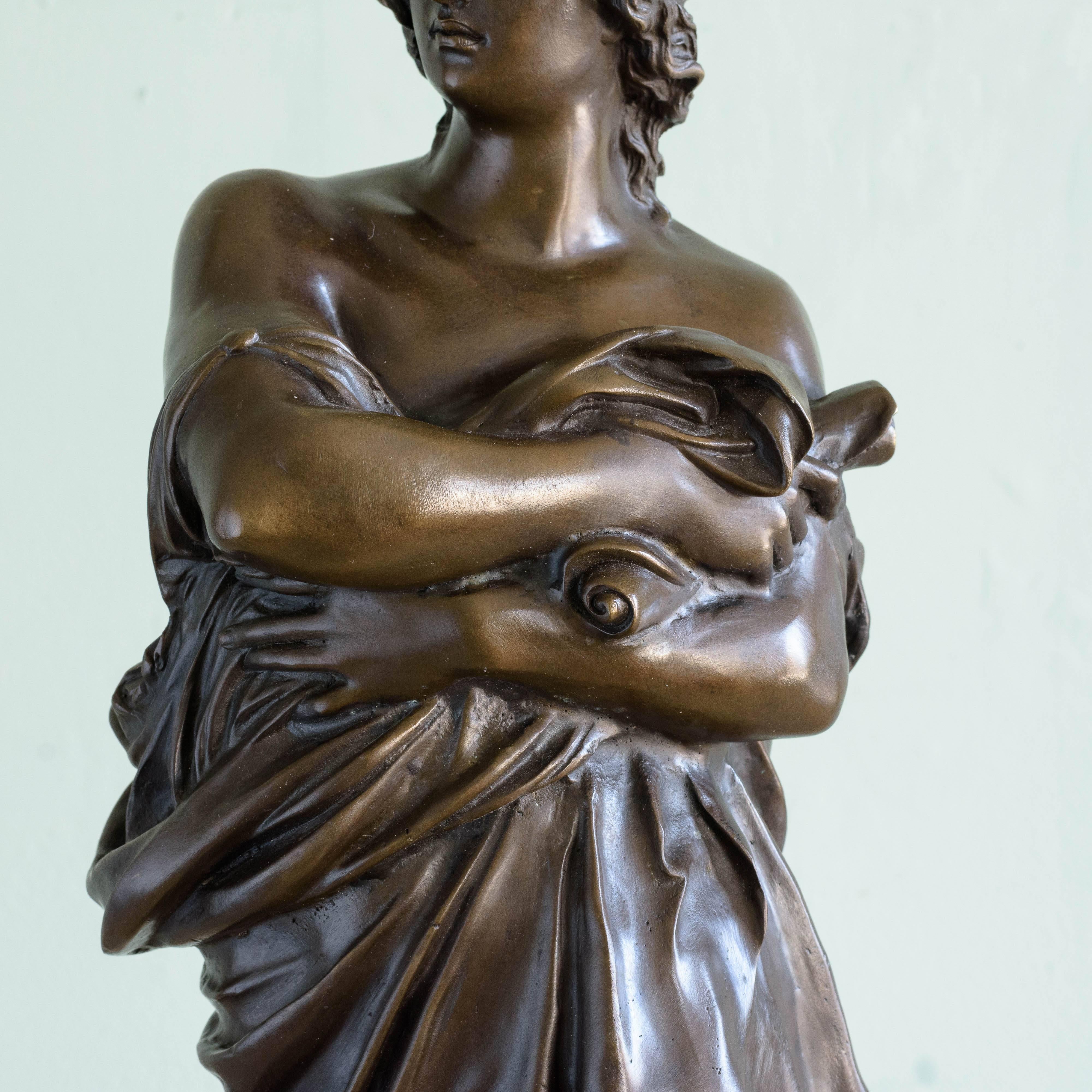French Bronze Statue of Vergil Holding a Copy of the Aeneid