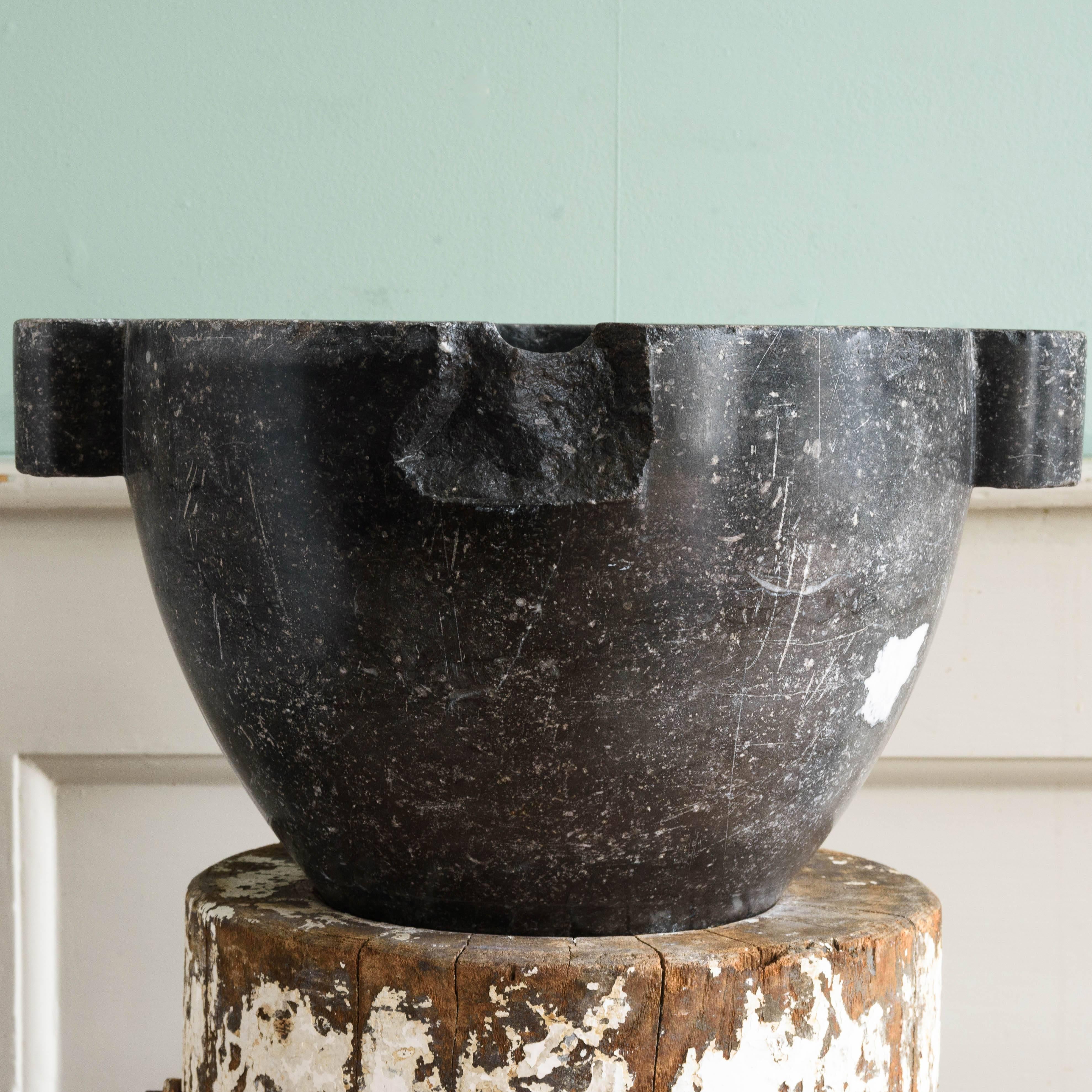 French 19th Century Mortar on Stand In Distressed Condition In London, GB