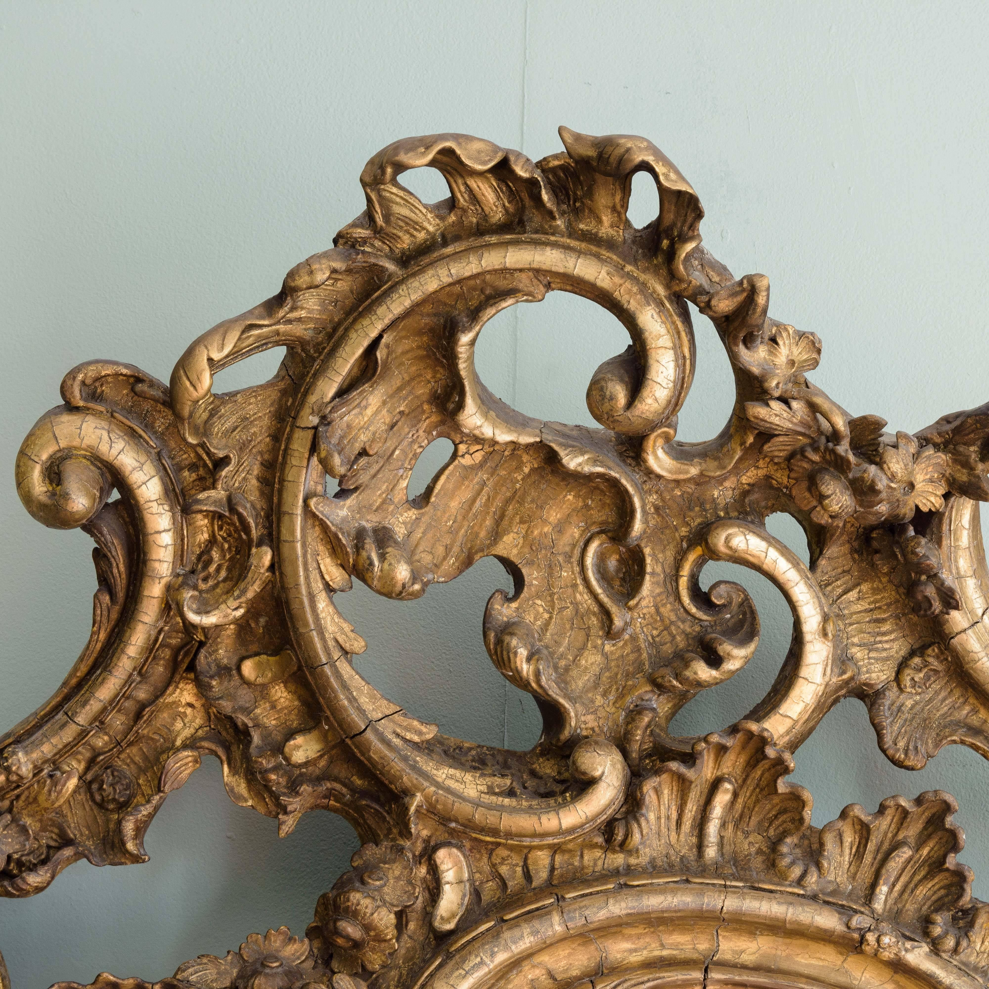 Large Nineteenth Century English Rococo Revival Wall Mirror 1