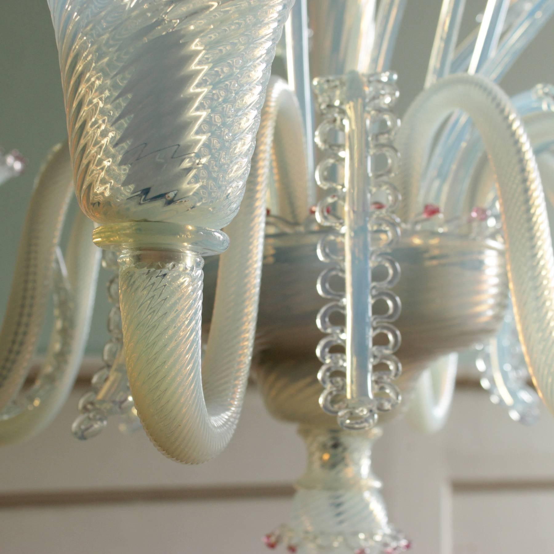 20th Century Italian Eight-Branch Glass Chandelier