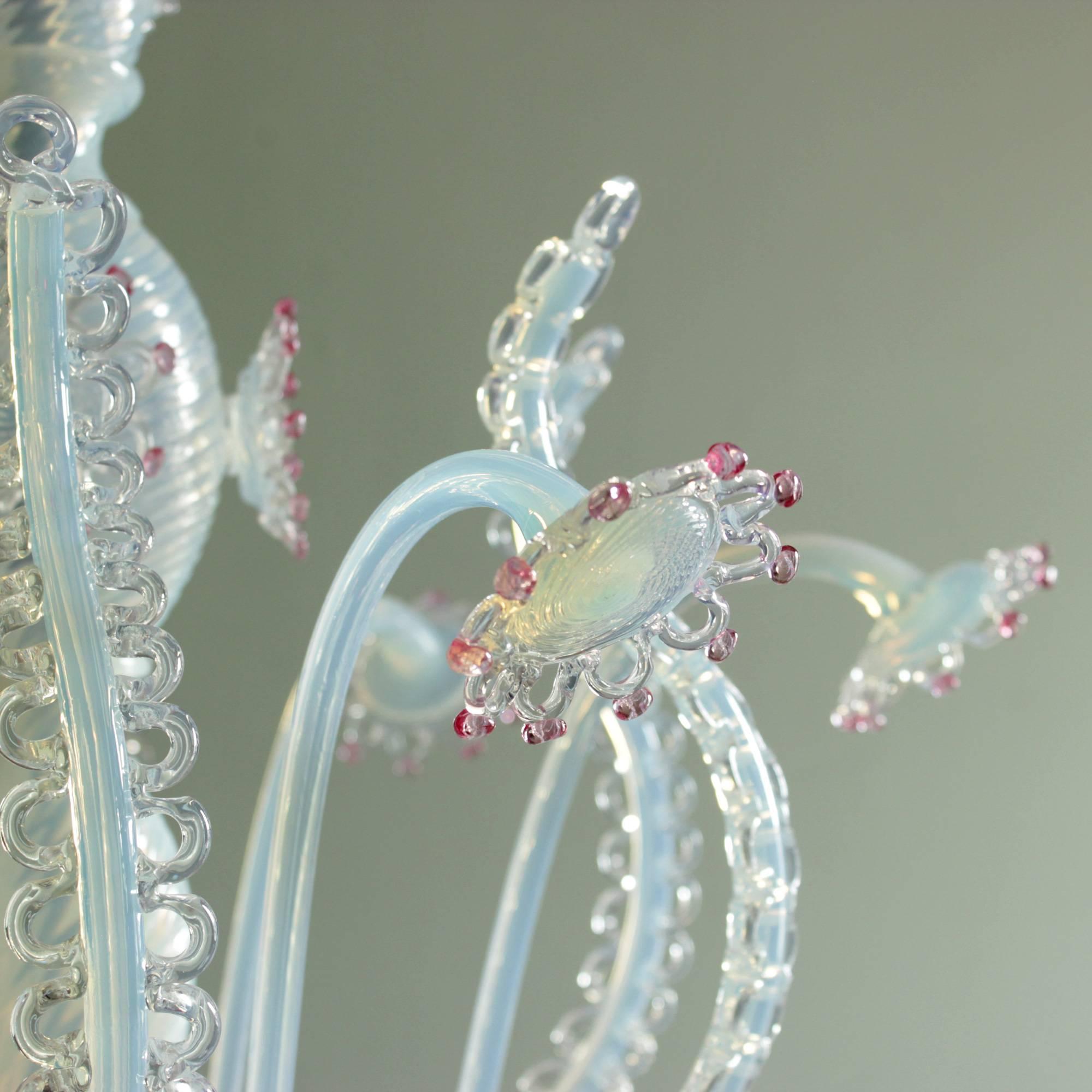 Italian Eight-Branch Glass Chandelier 5