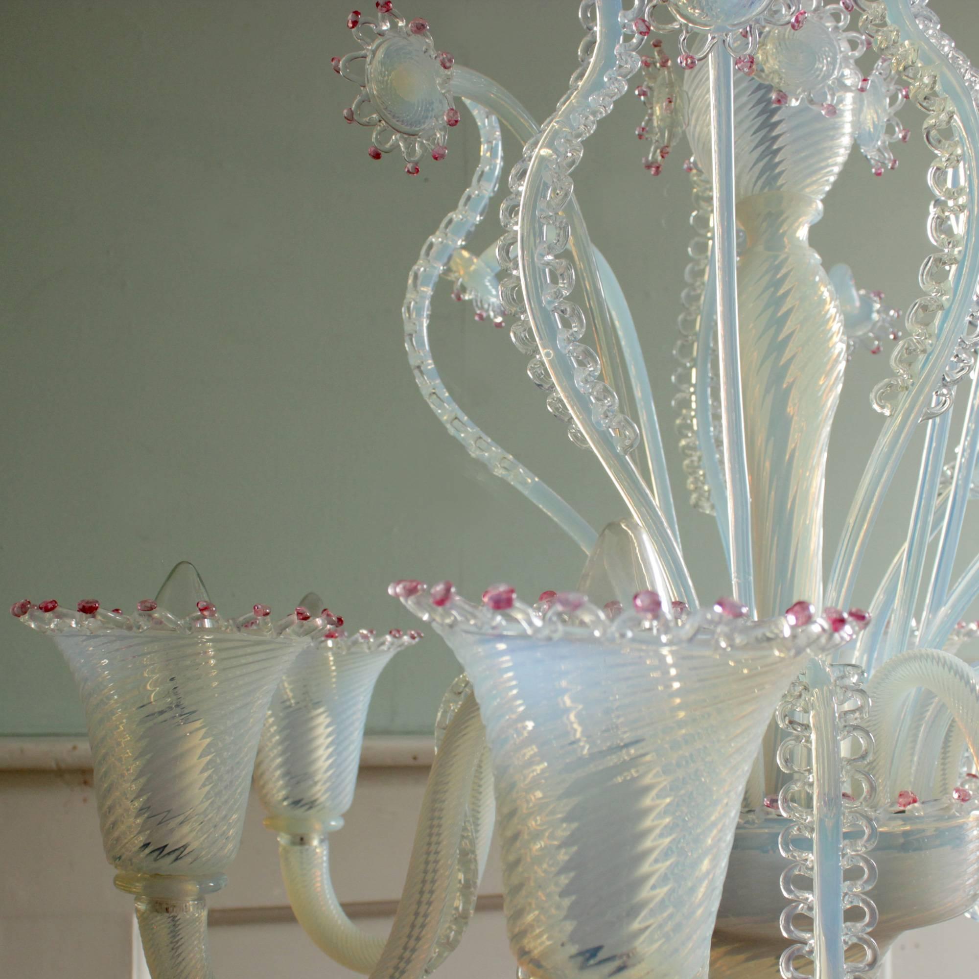 Italian Eight-Branch Glass Chandelier 1