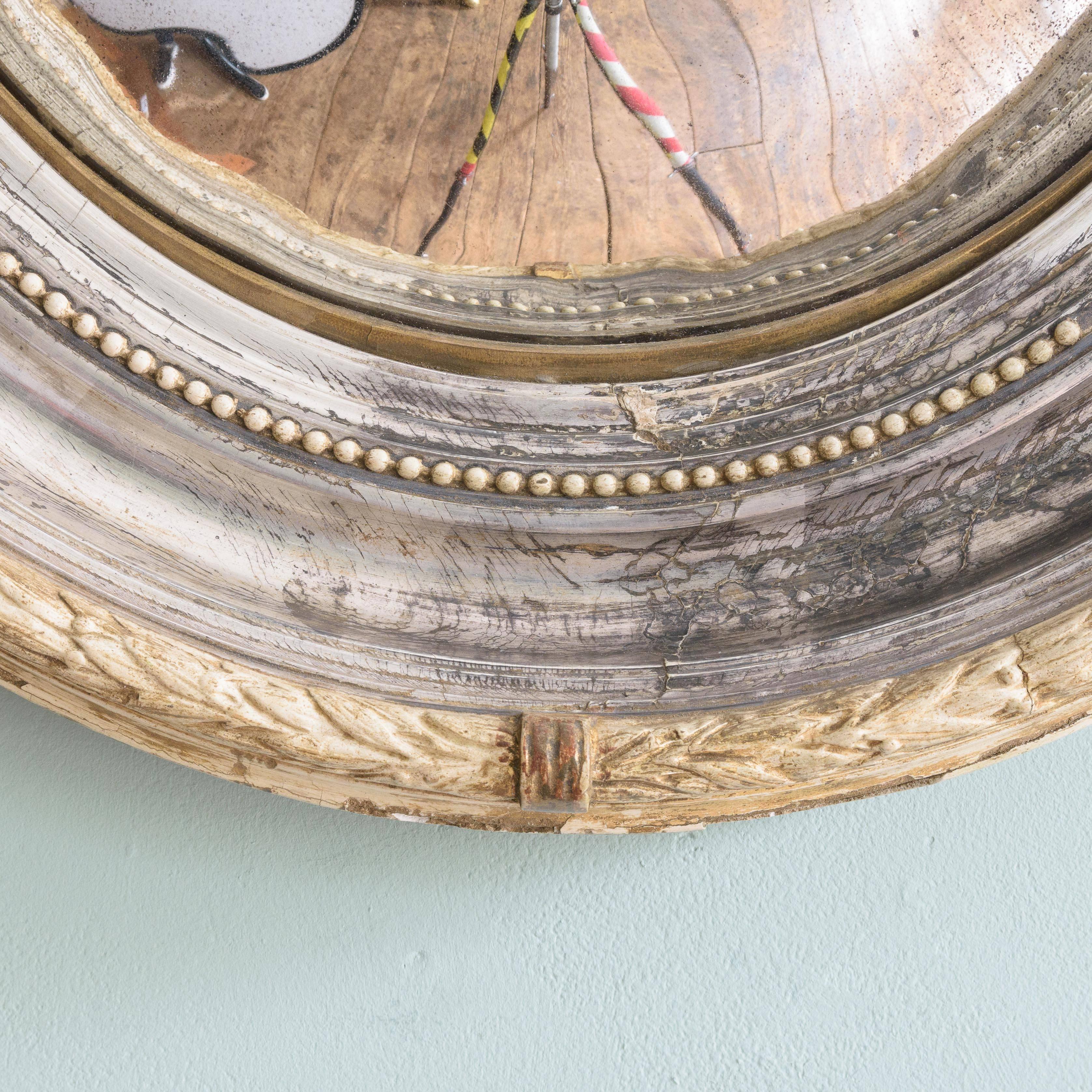 Silver Gilt Oval Convex Mirror In Excellent Condition In London, GB
