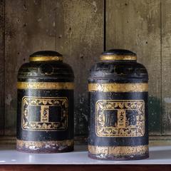 Late19th Century Toleware Tea Canisters