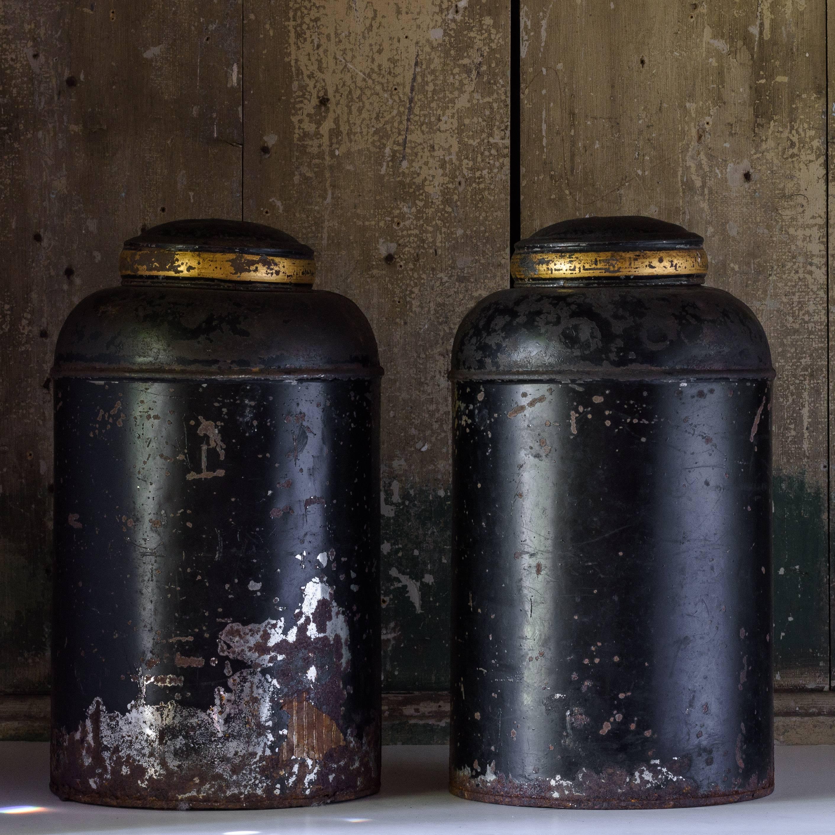 Late19th Century Toleware Tea Canisters 1