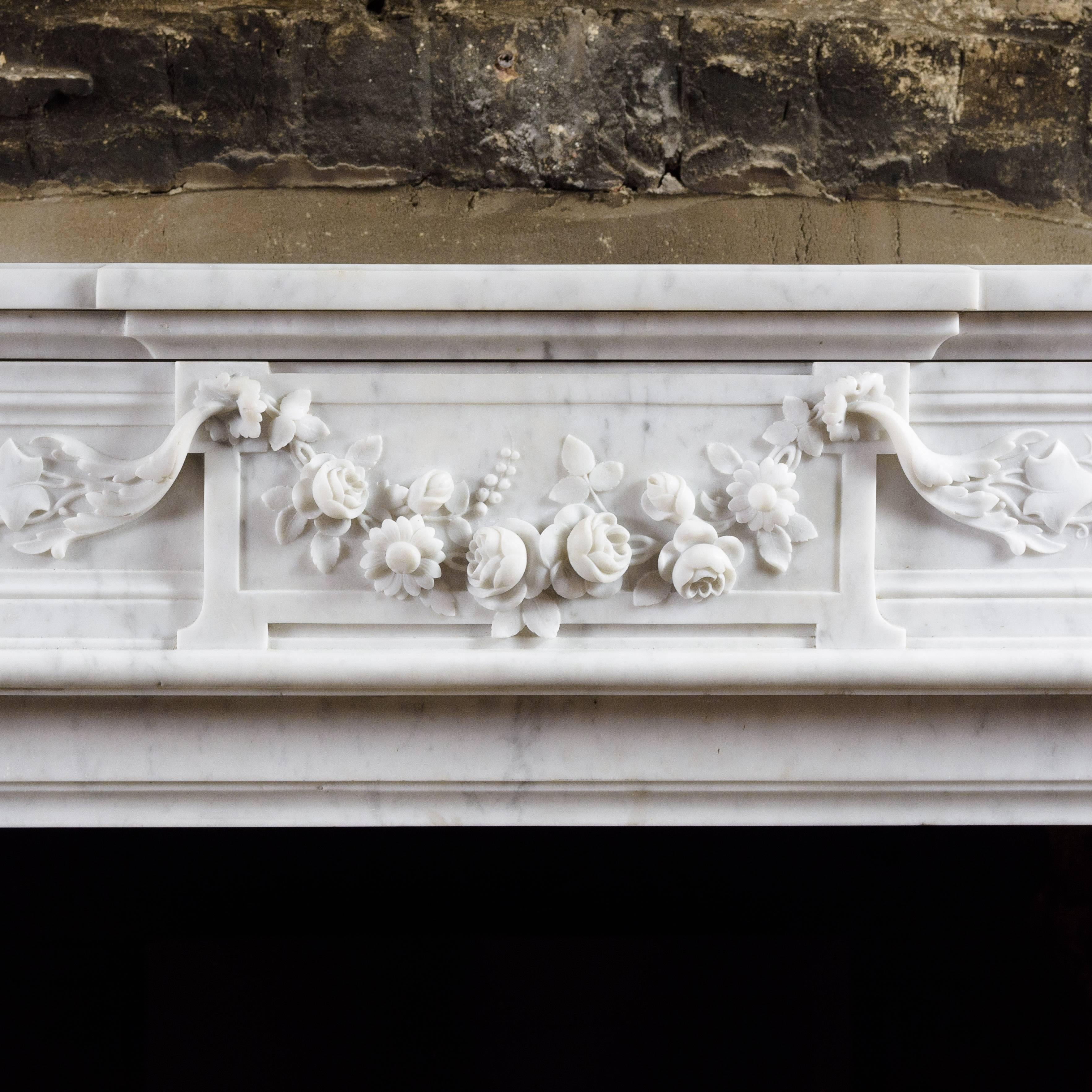 ivy leaf statuary marble chimneypiece surround