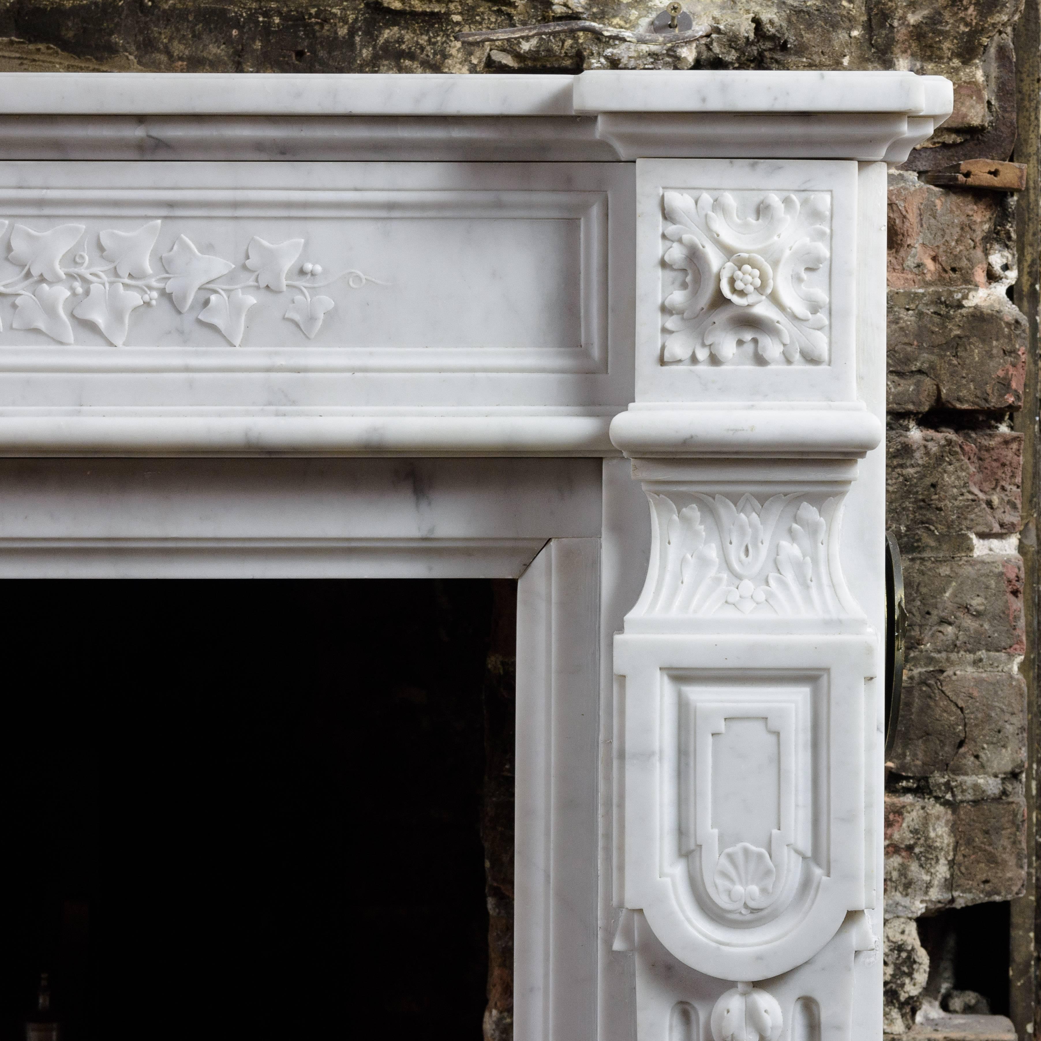 french carrara marble chimneypiece