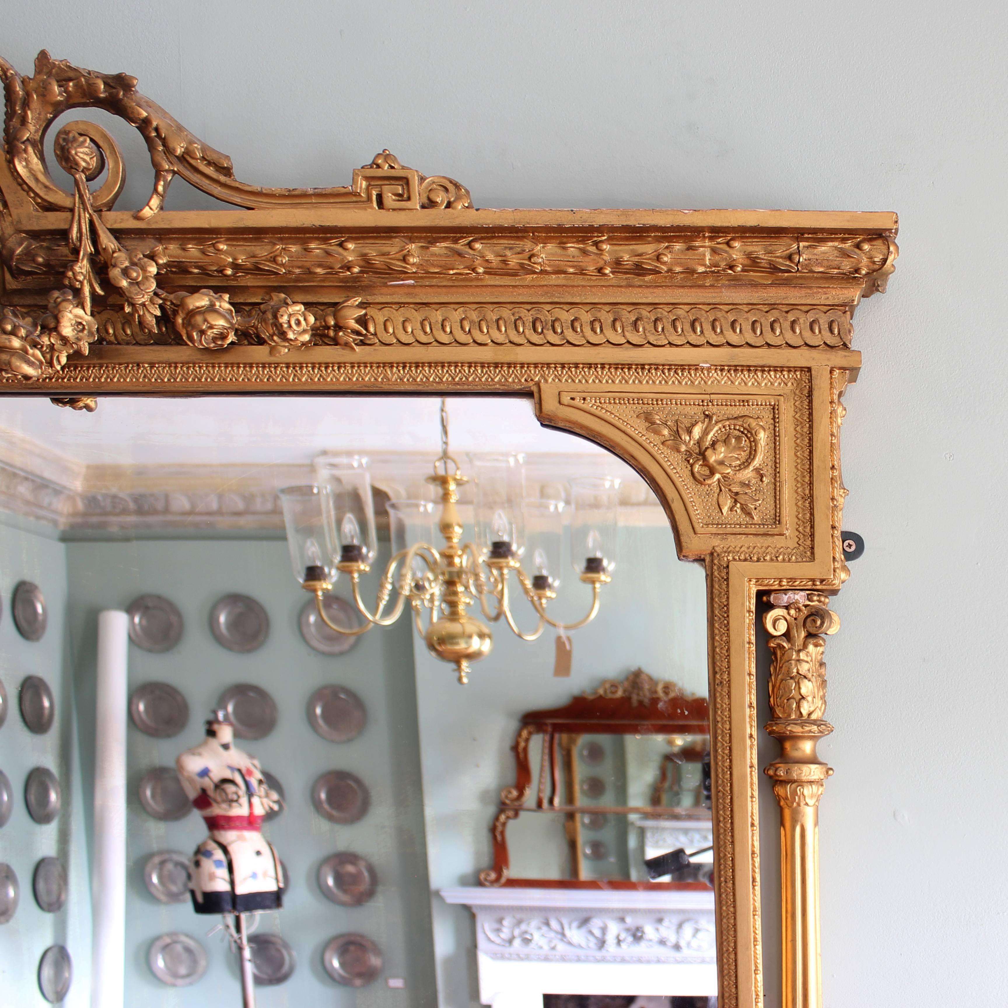 Mid-Victorian Giltwood Overmantle Mirror 1
