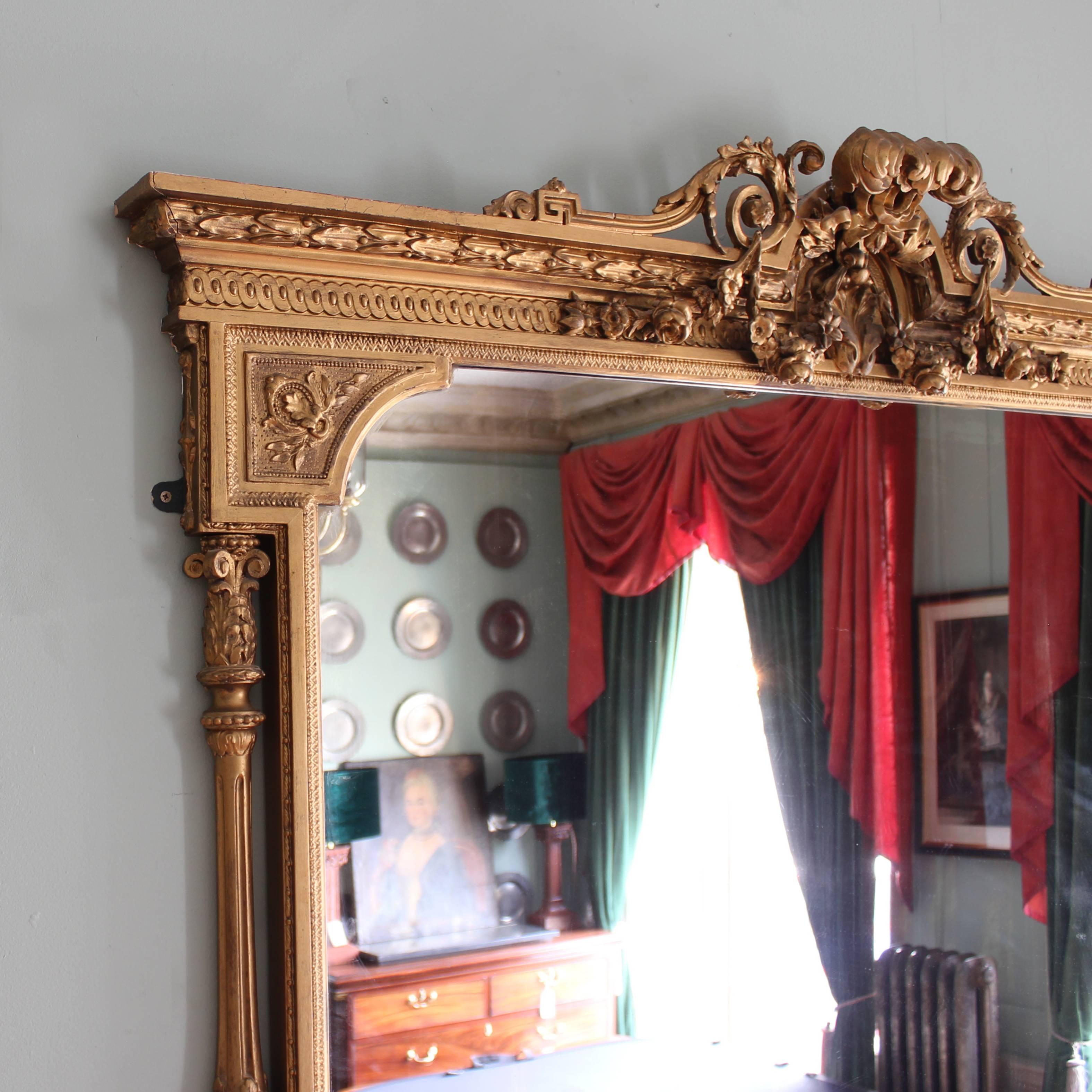 Mid-Victorian Giltwood Overmantle Mirror 2